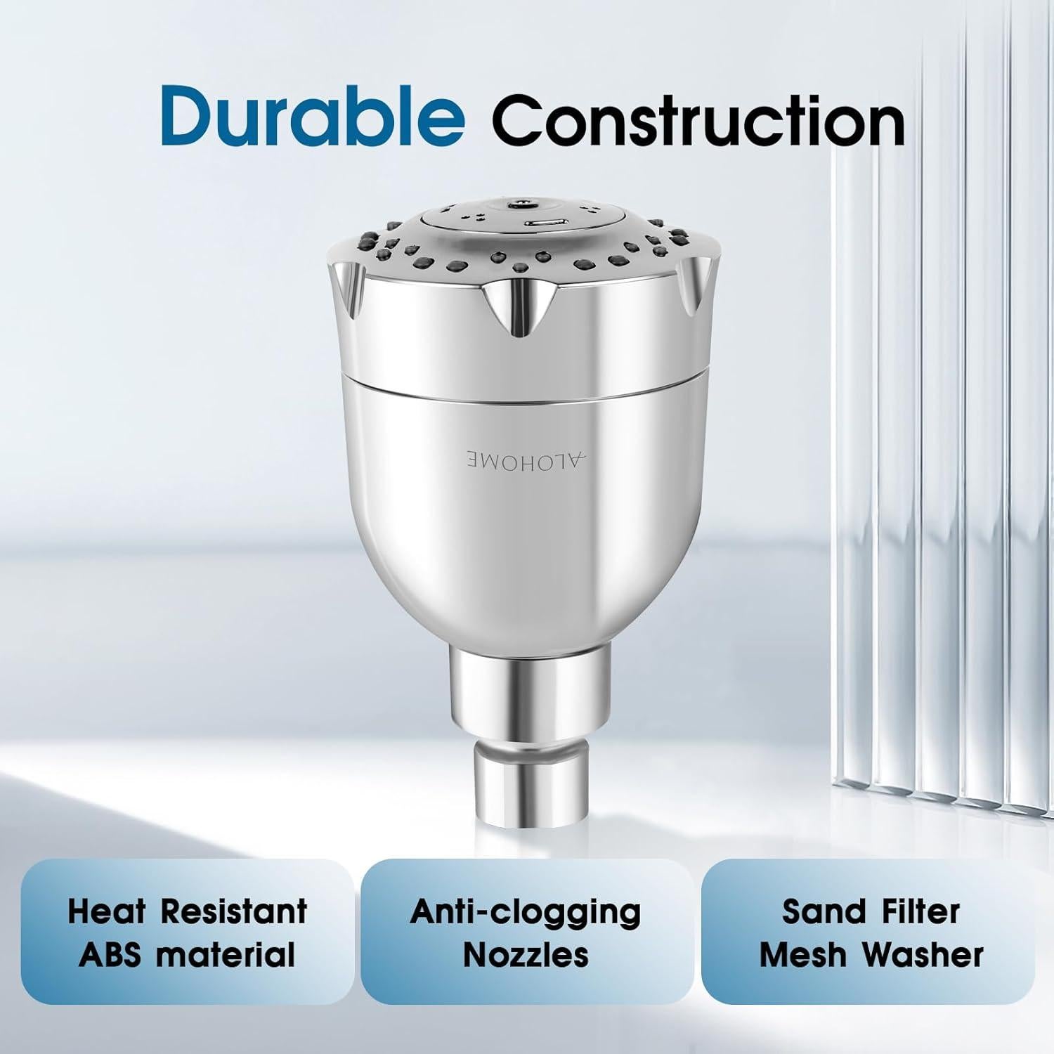 Cabezal de Ducha Alta Presión ALOHOME 6 Configuraciones Cromo