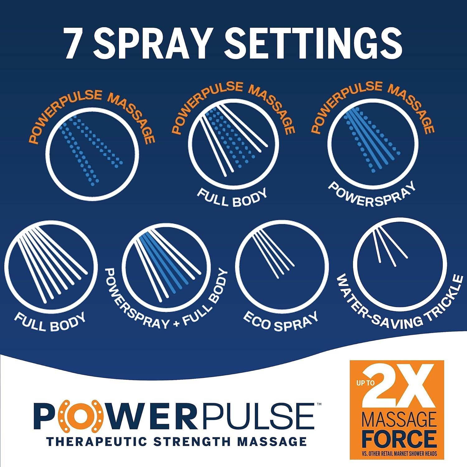 Cabezal de Ducha de Mano Waterpik QMK-753ME Ajustable 7 Modos