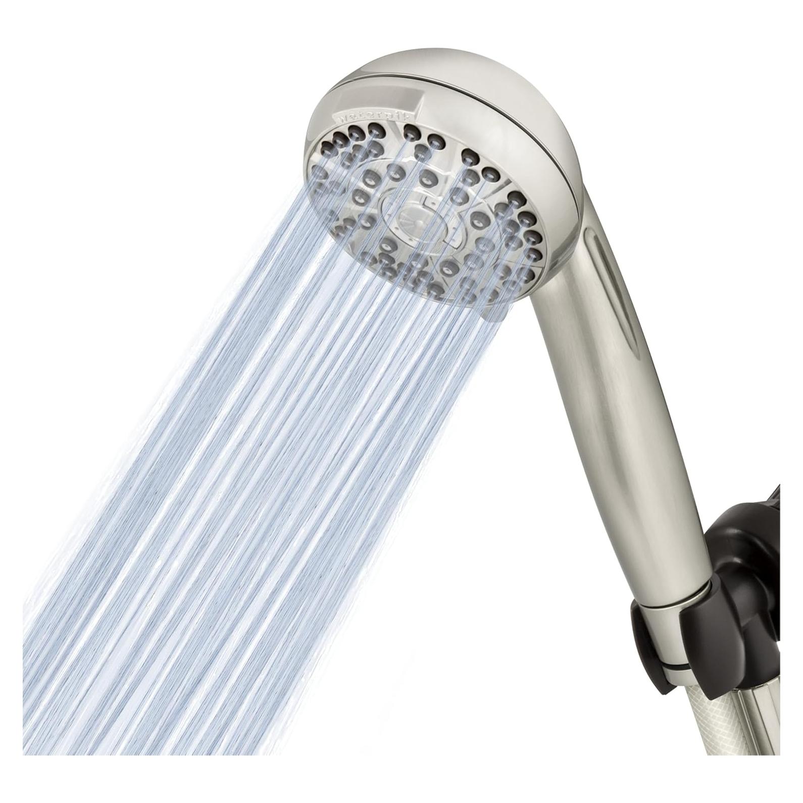 Cabezal de Ducha de Mano Waterpik XAS-649E 6 Modos Níquel Cepillado