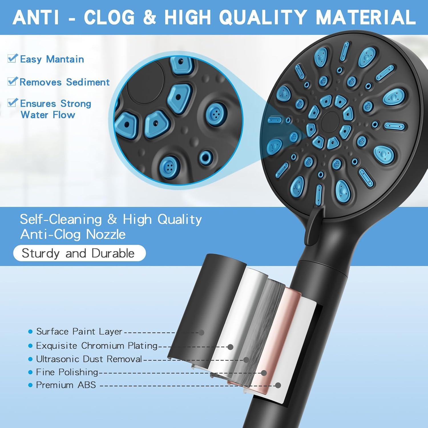 Cabezal de Ducha Filtrado VXV 8 Modos Alta Presión 12.7 cm