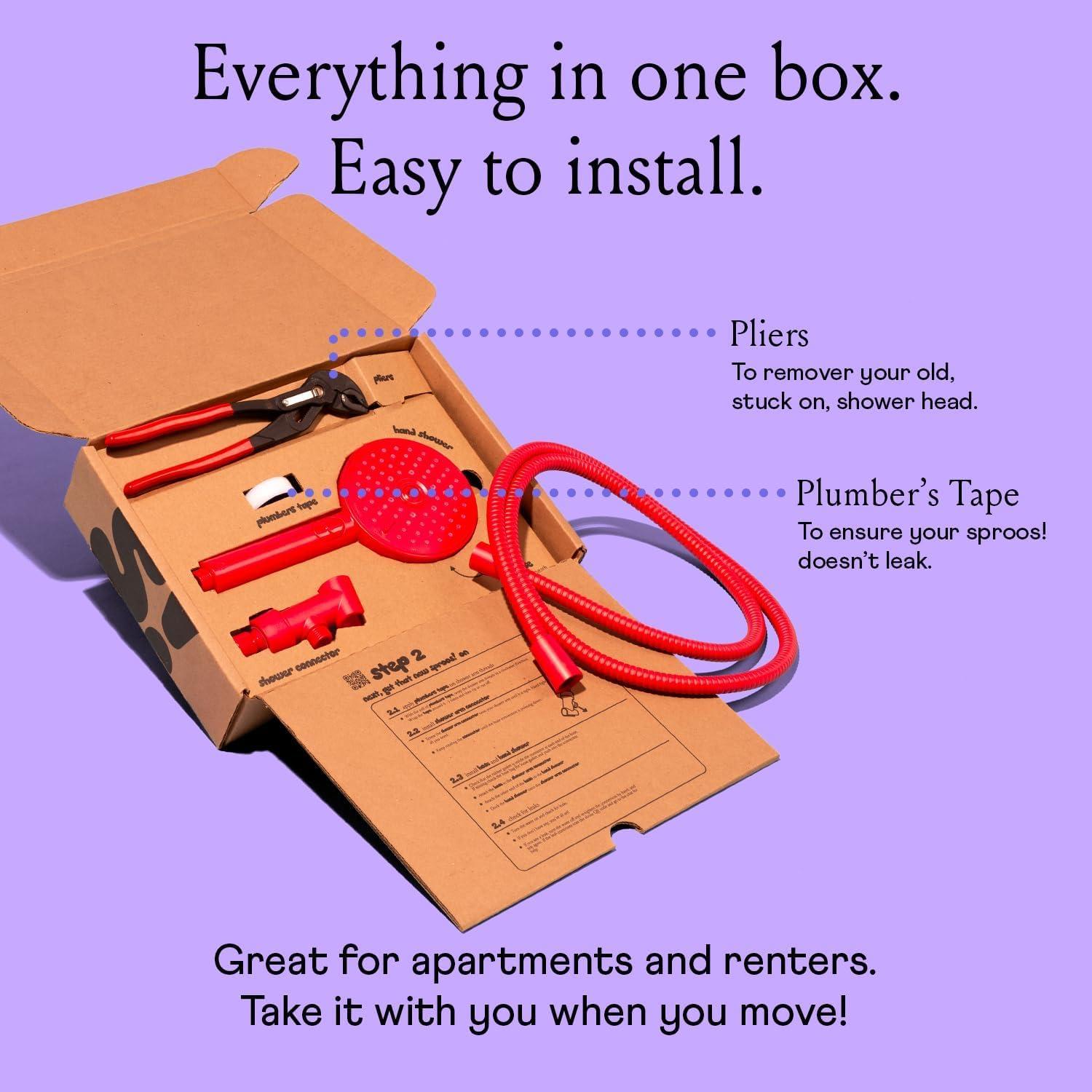 Cabezal de Ducha de Mano Sproos! Alta Presión Verde 3 Funciones