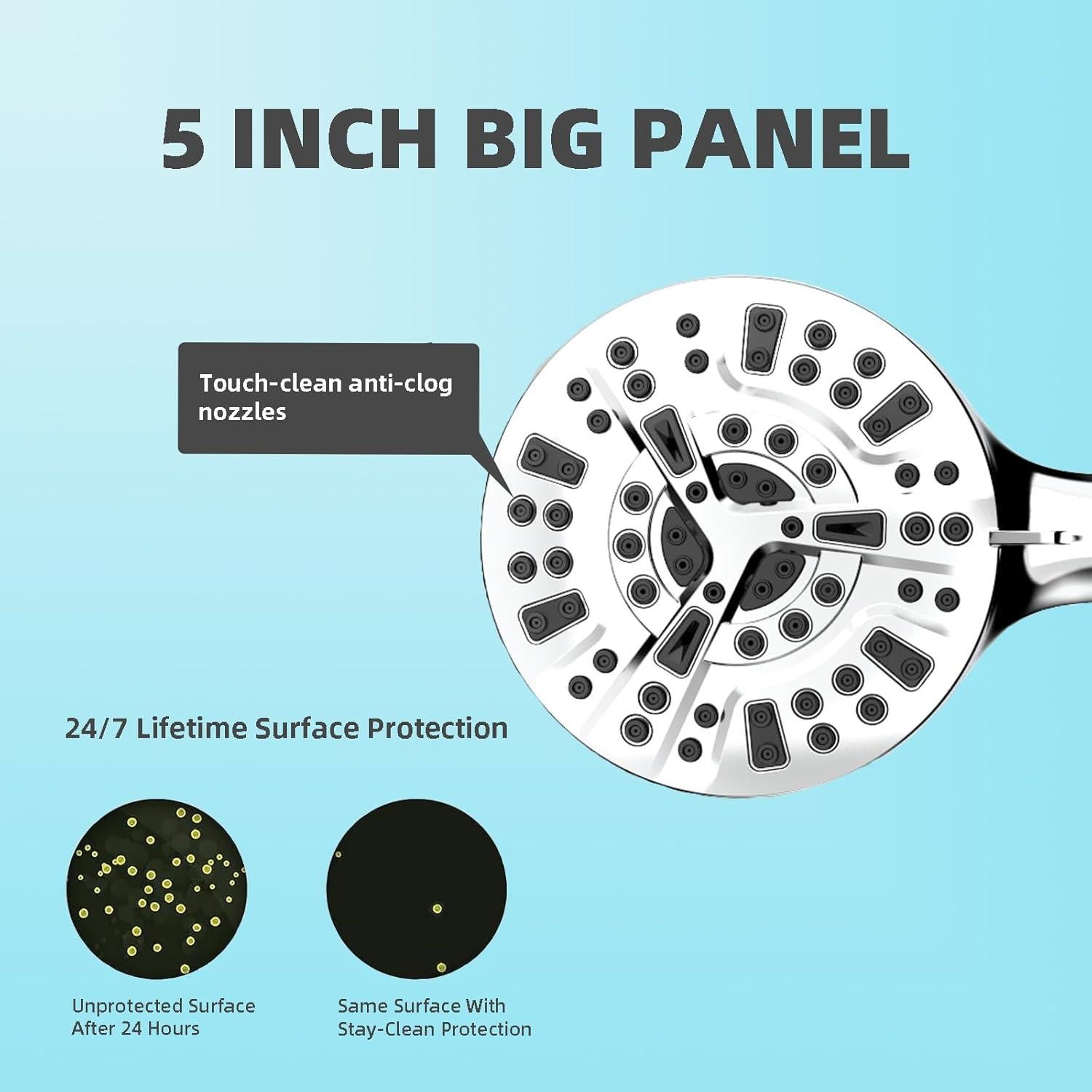 Cabezal de Ducha Filtrado N Kulals con Manguera 200 cm y 10 Modos
