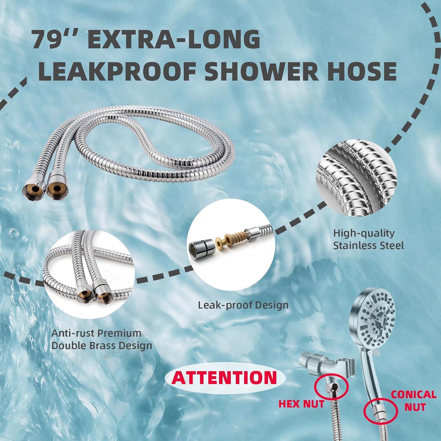 Cabezal de Ducha Filtrado N Kulals con Manguera 200 cm y 10 Modos