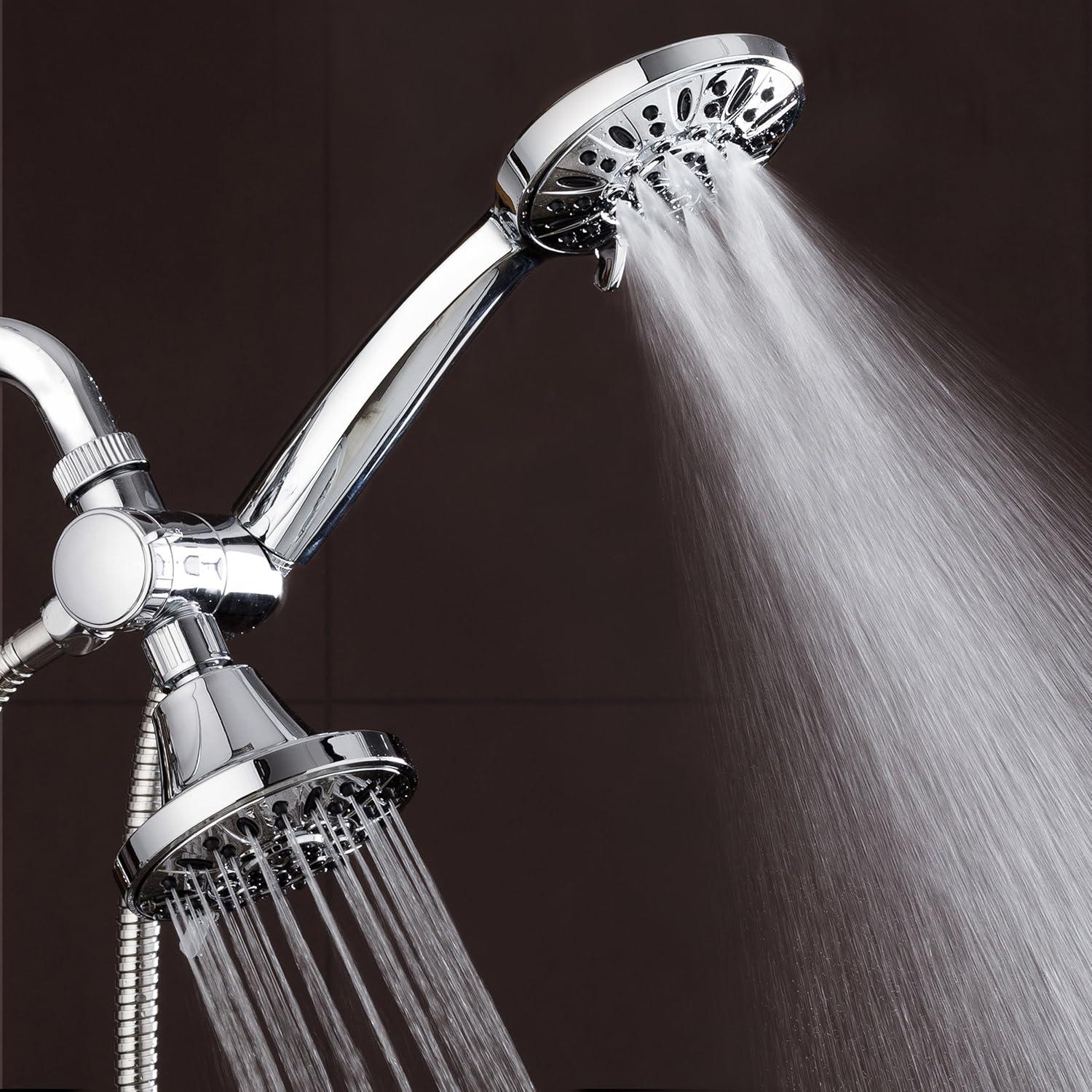 Ducha AquaDance Premium Alta Presión 3 Vías Cromada 48 Configuraciones