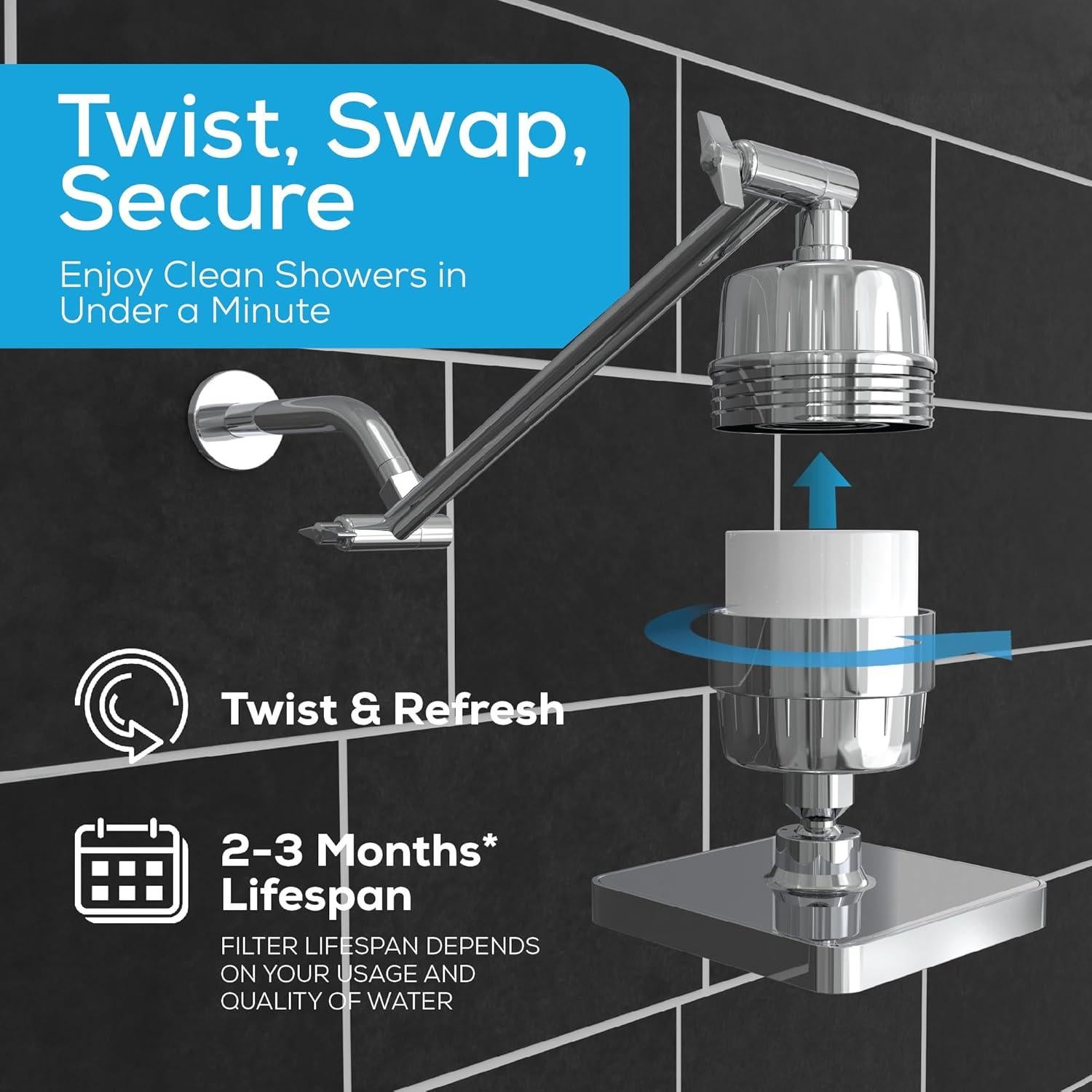 Cabezal de Ducha SparkPod 6" Alta Presión con Filtro 23 Etapas