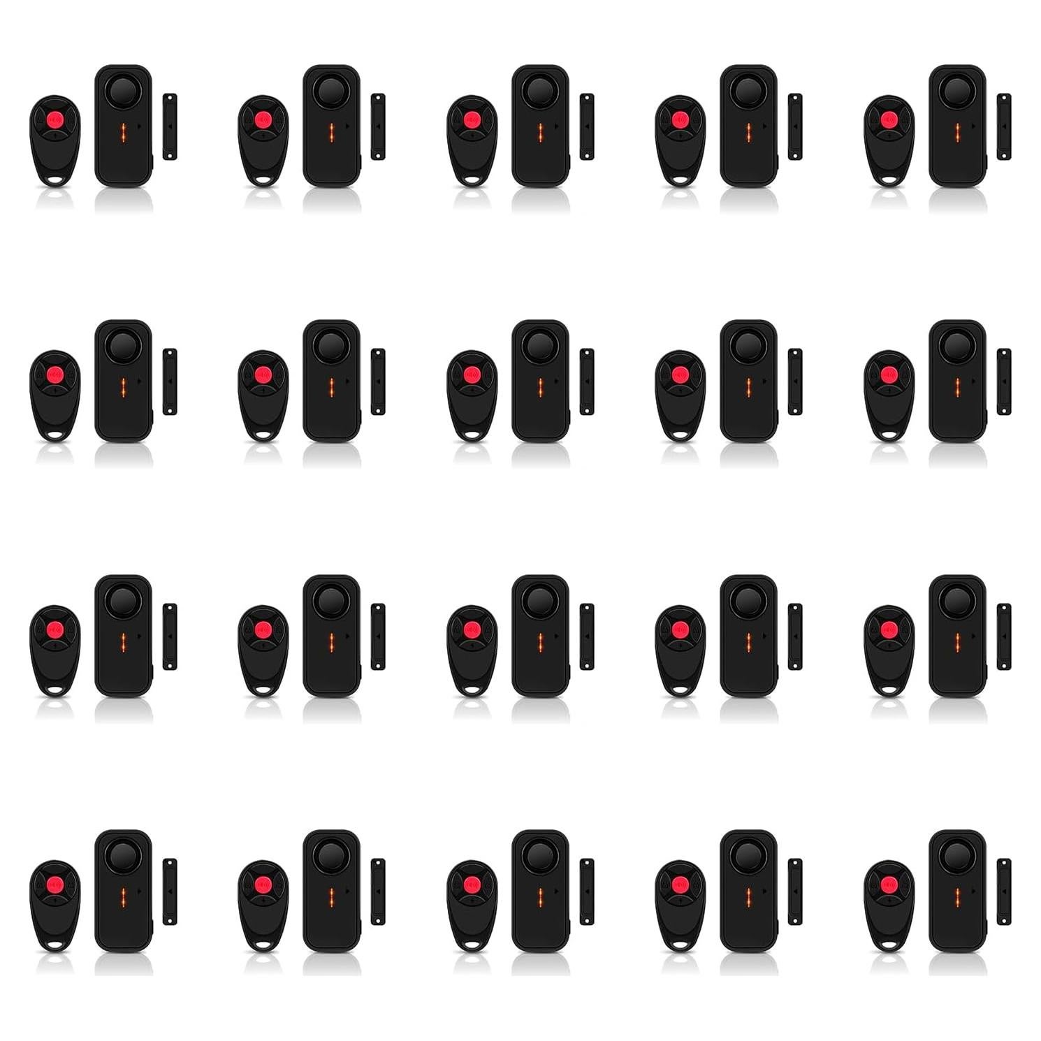 Alarma Inalámbrica de Puerta NineLeaf 108dB Control Remoto 20Pack