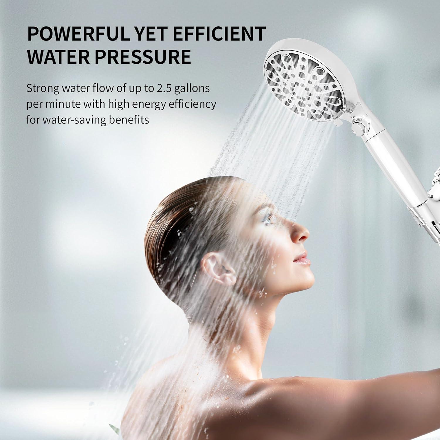 Cabezal de Ducha HYLER Alta Presión Cromo 9.5 LPM 8 Modos