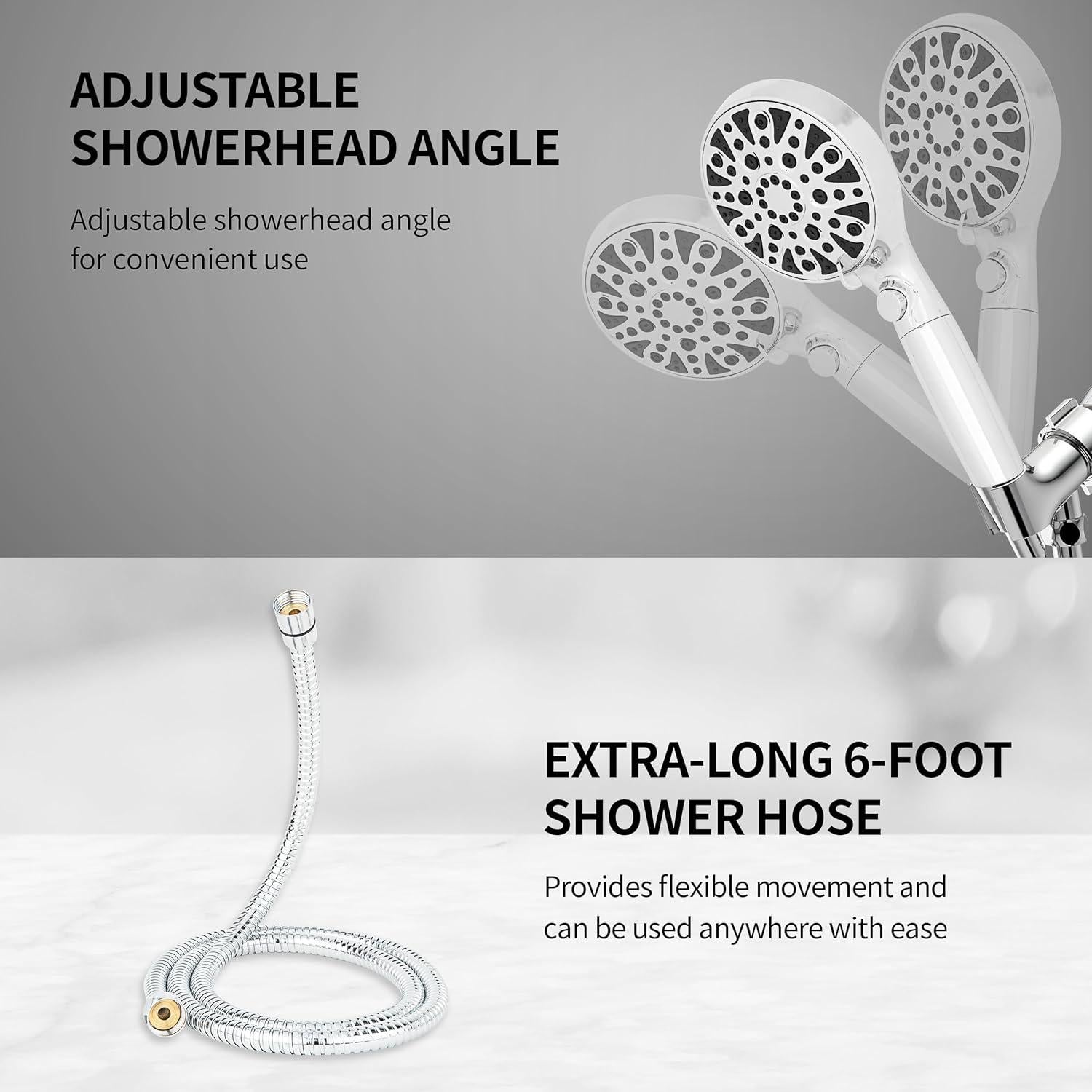 Cabezal de Ducha HYLER Alta Presión Cromo 9.5 LPM 8 Modos