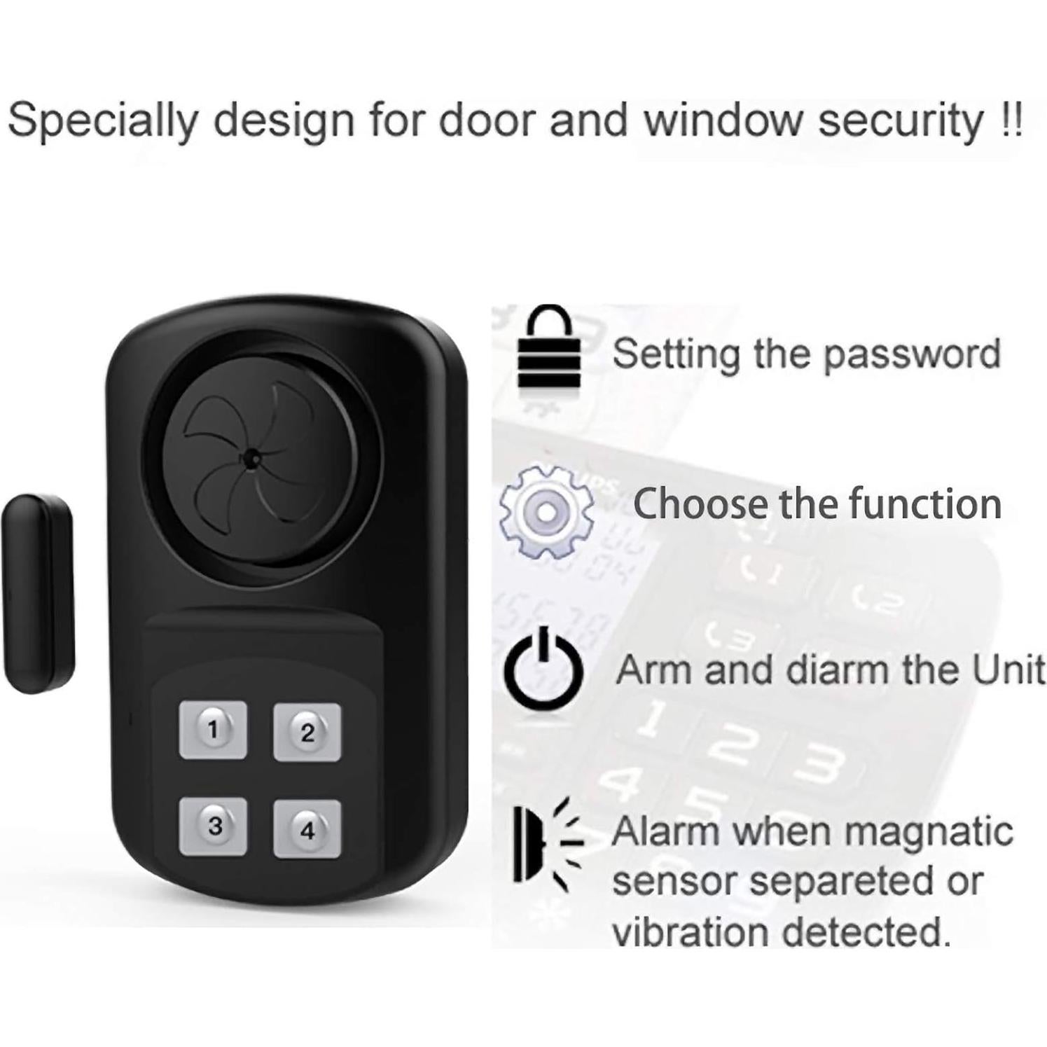 Alarma de Puerta Impermeable HENDUN 140 dB para Exterior