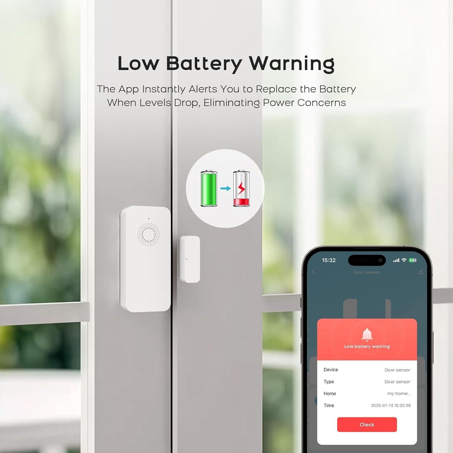 Sensor de Alarma Inalámbrico Clouree para Ventanas y Puertas