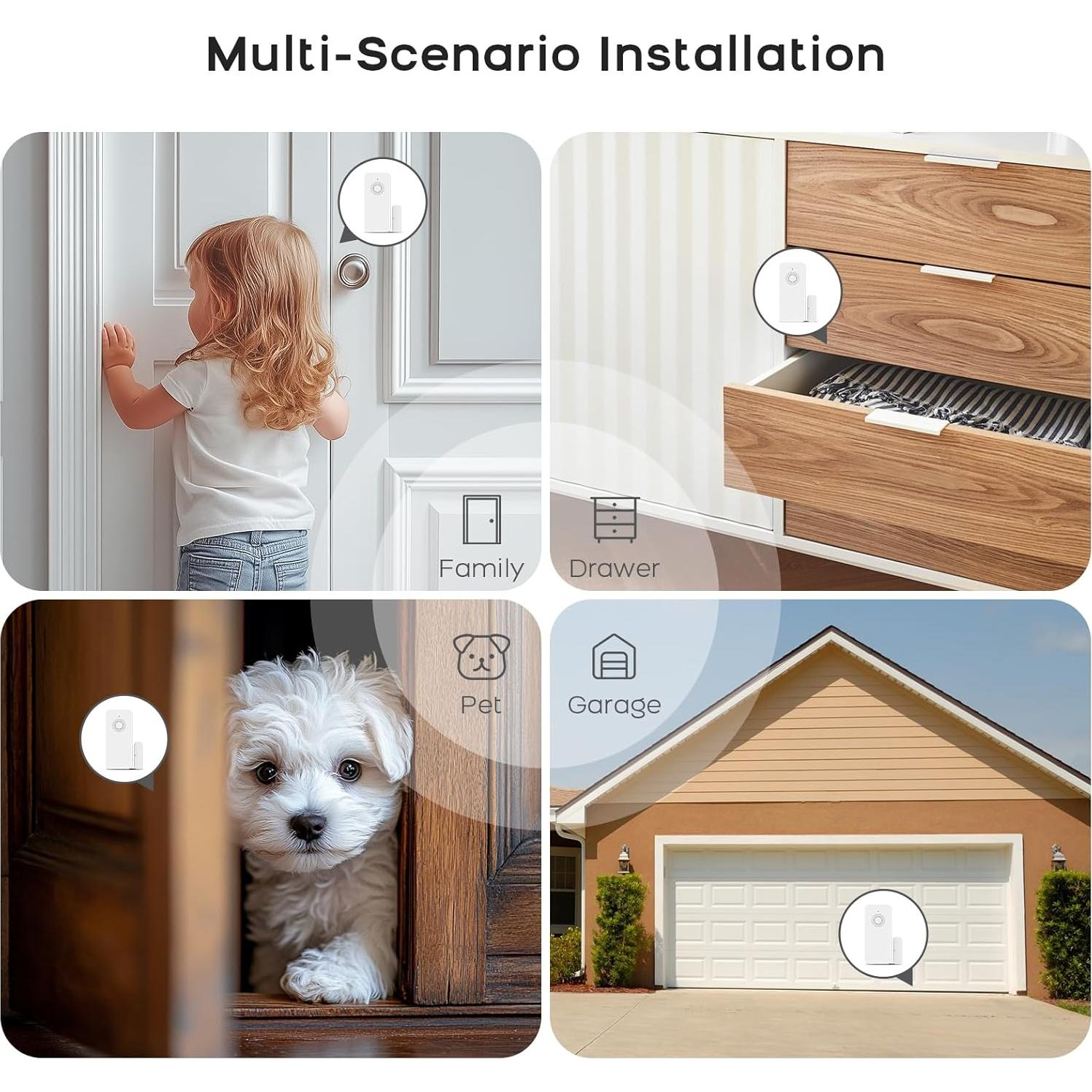 Sensor de Alarma Inalámbrico Clouree para Ventanas y Puertas