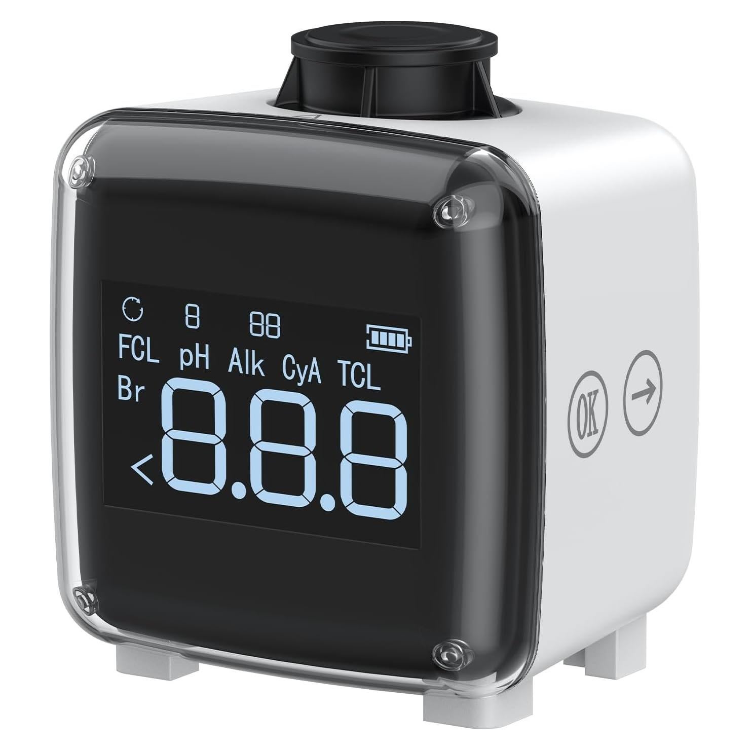 Kit de Prueba de Agua Digital 6 en 1 Pawfly - pH, Cloro, Bromo