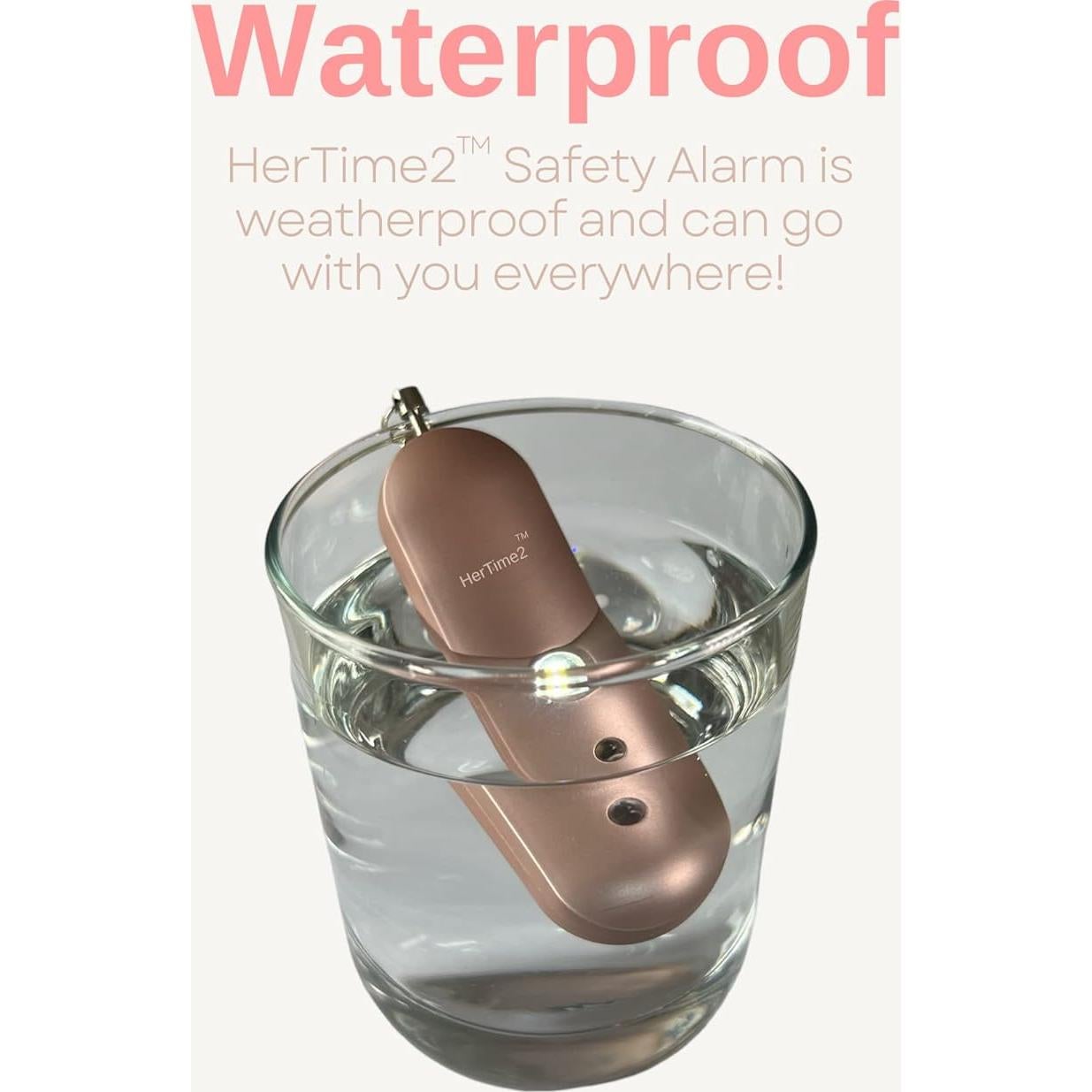 Alarma Personal HerTime2 para Mujeres - 130dB Resistente al Agua