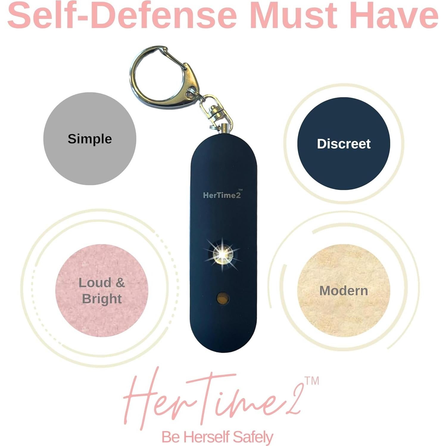 Alarma Personal HerTime2 para Mujeres - 130dB Resistente al Agua