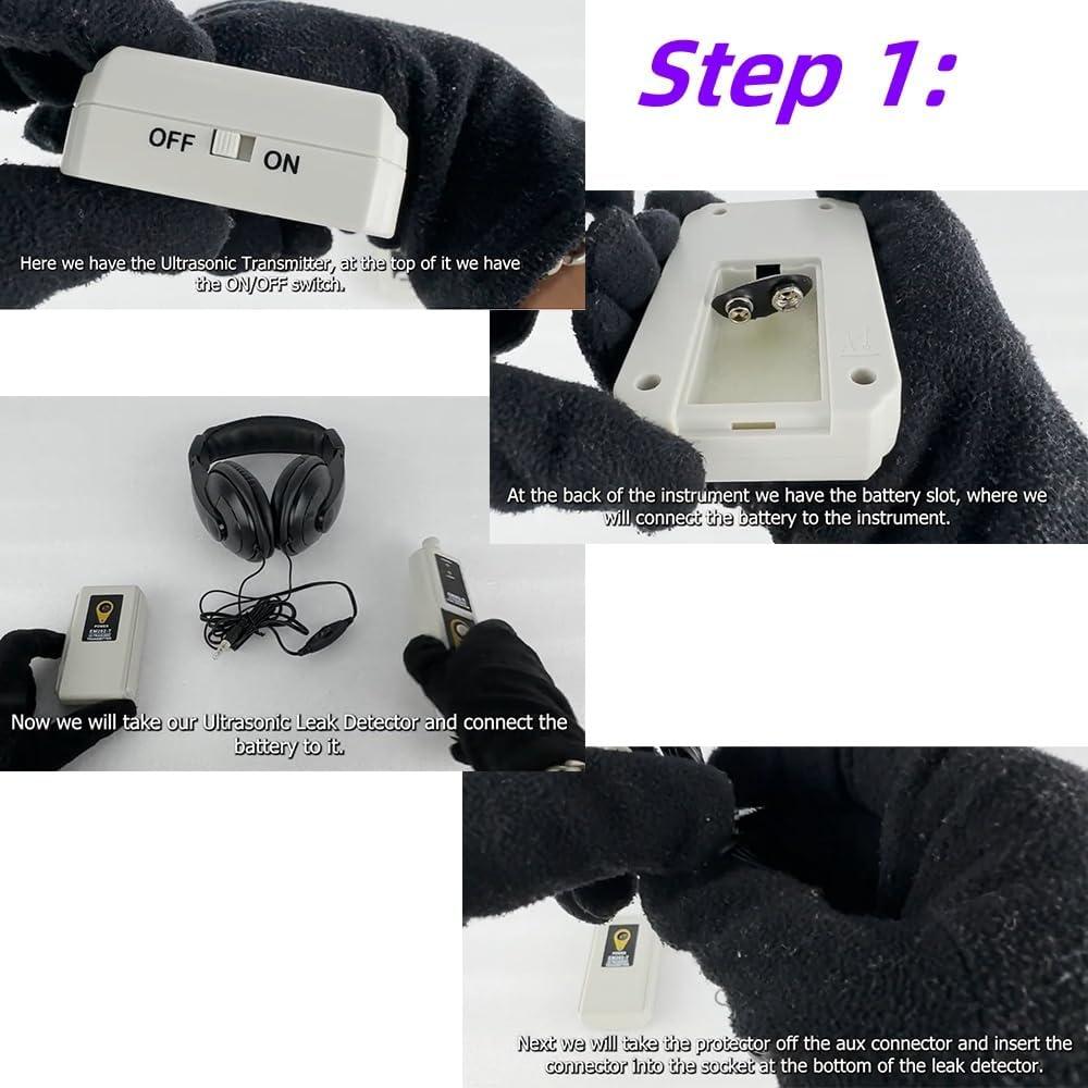 Detector de Fugas Ultrasónico allsun EM282-R para HVAC y Automotriz