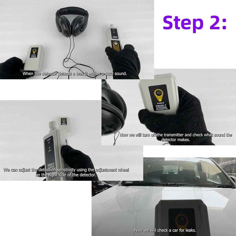 Detector de Fugas Ultrasónico allsun EM282-R para HVAC y Automotriz