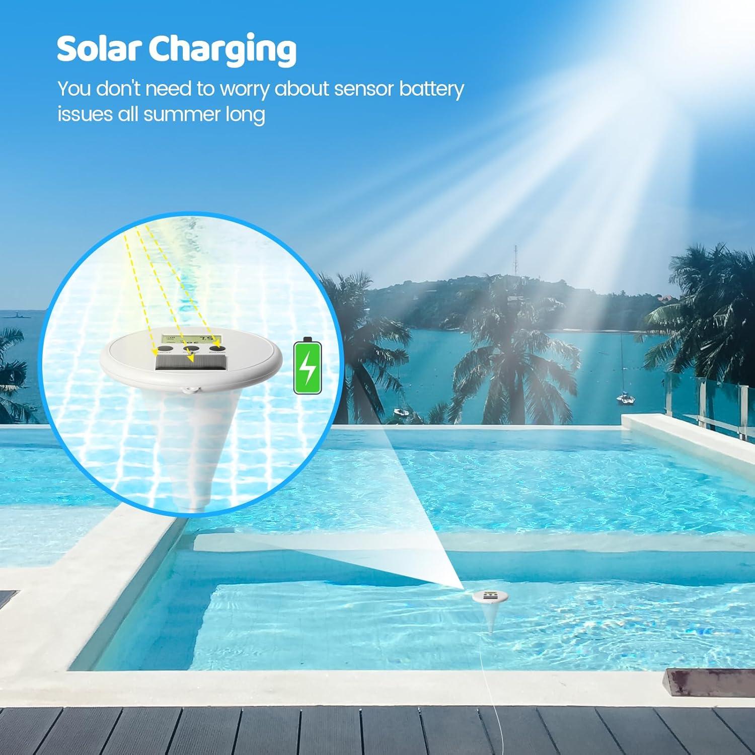 Monitor de Agua de Piscina Inalámbrico Zuomeng ZM-088 Solar