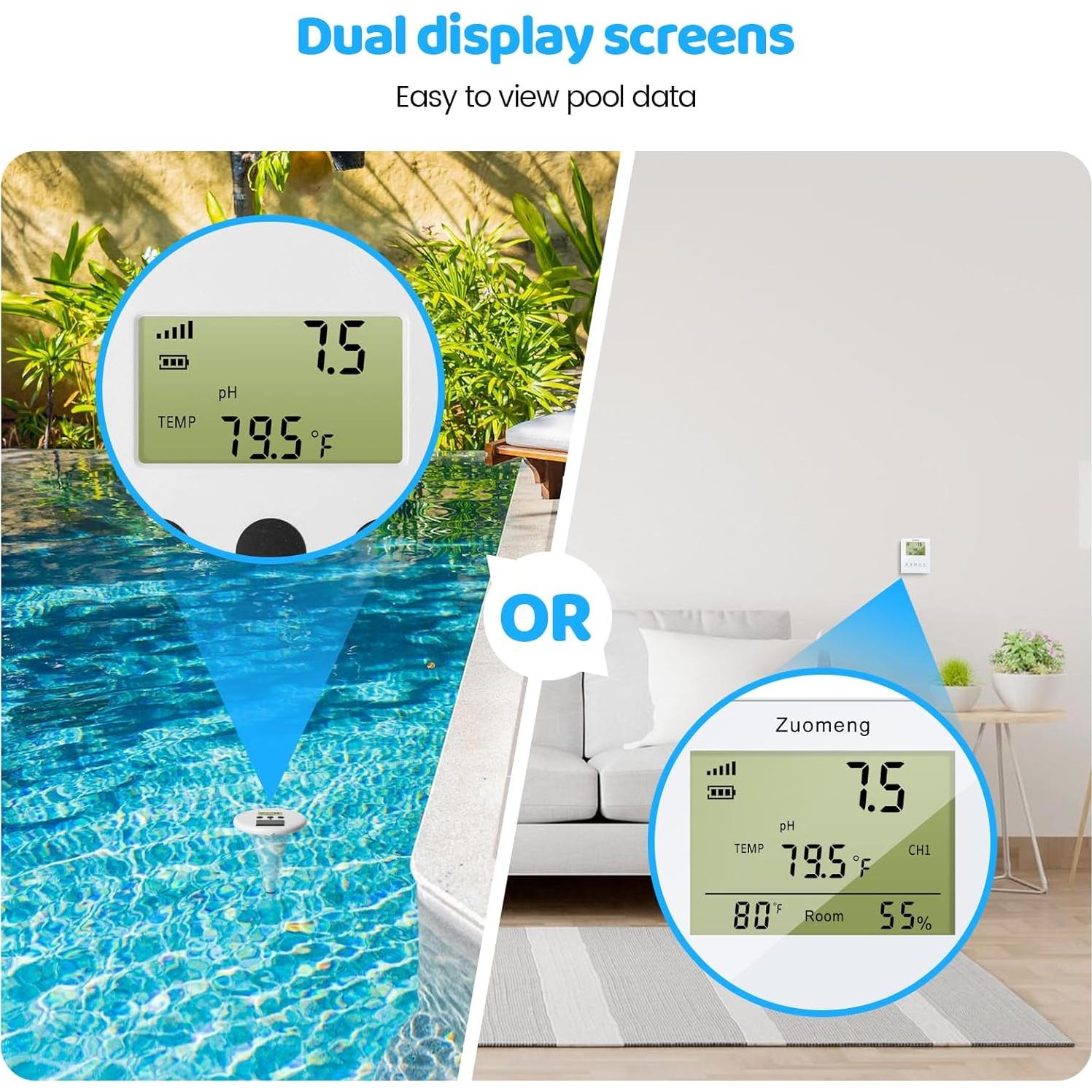 Monitor de Agua de Piscina Inalámbrico Zuomeng ZM-088 Solar