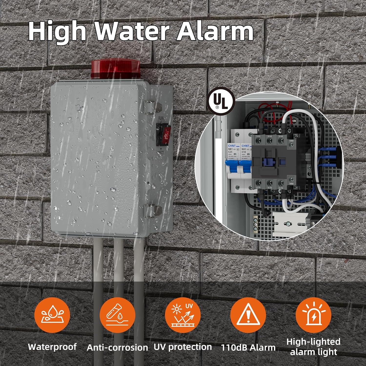 Alarma de Agua Joinfworld para Bomba de Sump 110dB IP68