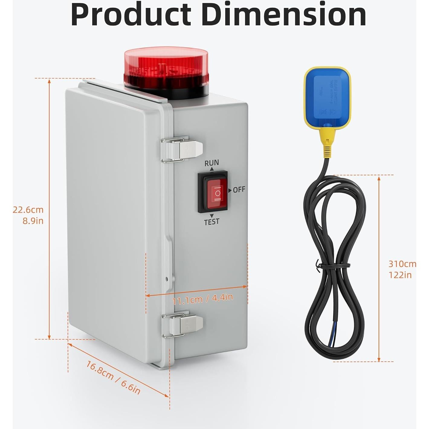 Alarma de Agua Joinfworld para Bomba de Sump 110dB IP68