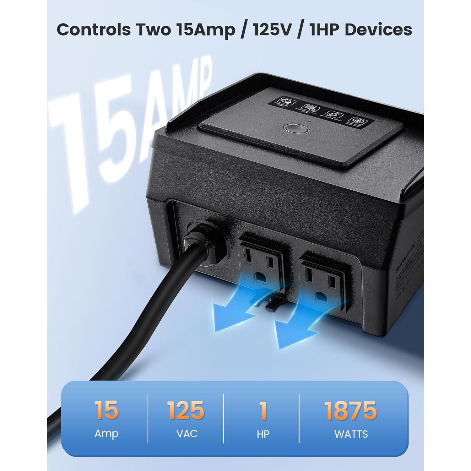 Temporizador WiFi SURAIELEC para Piscinas 15A 125V 1HP