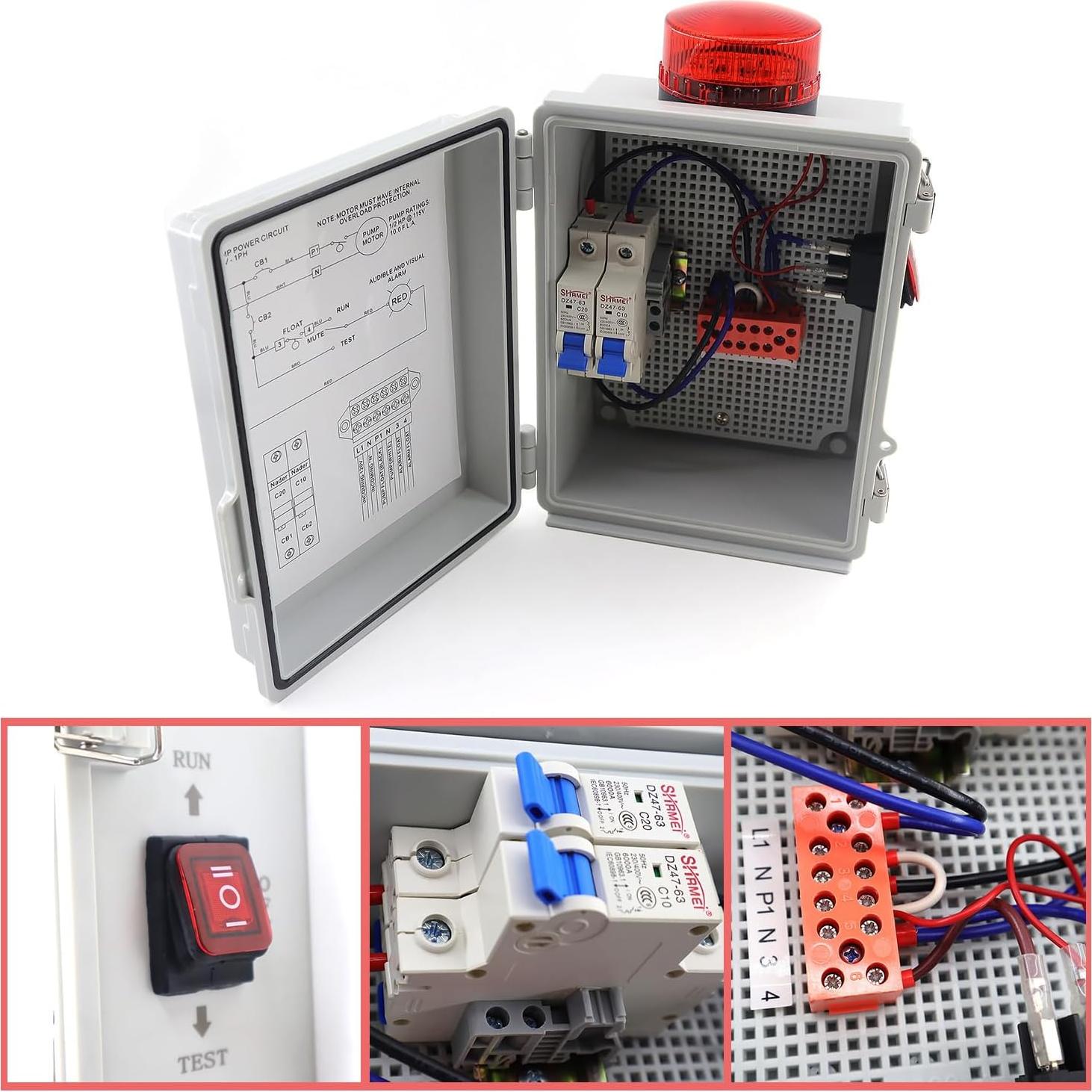 Alarma de Agua Alta QHHR para Bomba de Sump 110 dB IP67