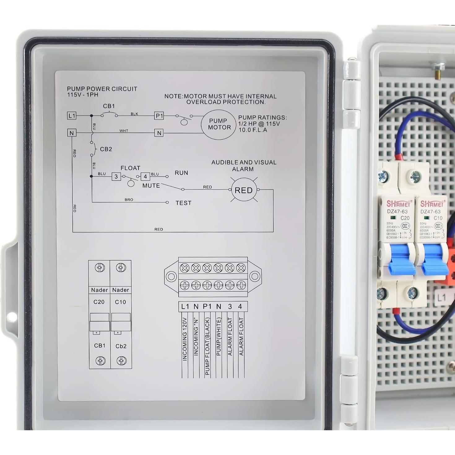 Alarma de Agua Alta QHHR para Bomba de Sump 110 dB IP67