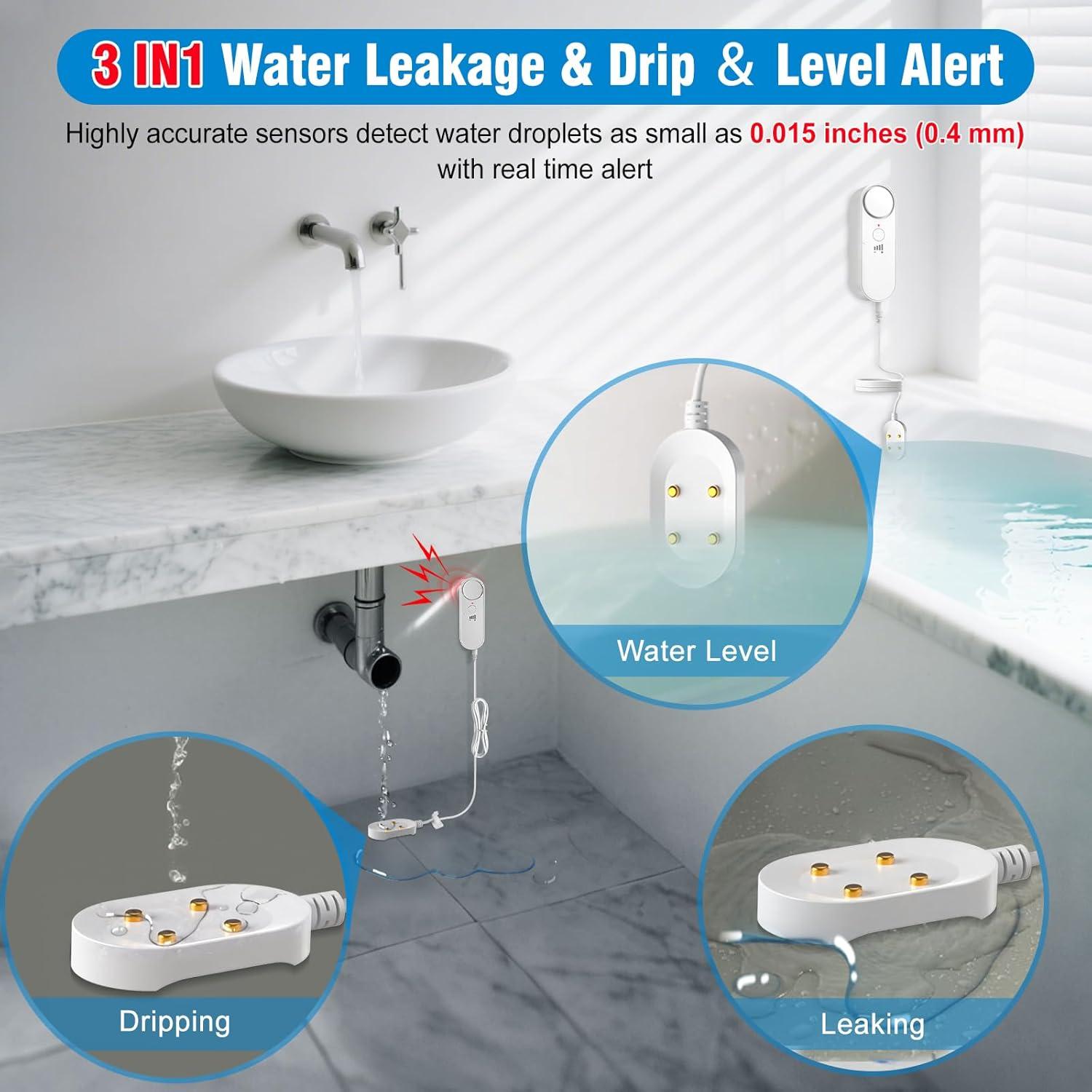 Detector de Fugas de Agua Daytech 2 Paquete 100dB Alarma