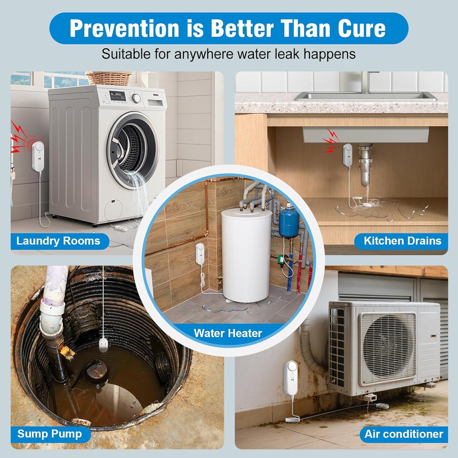 Detector de Fugas de Agua Daytech 2 Paquete 100dB Alarma