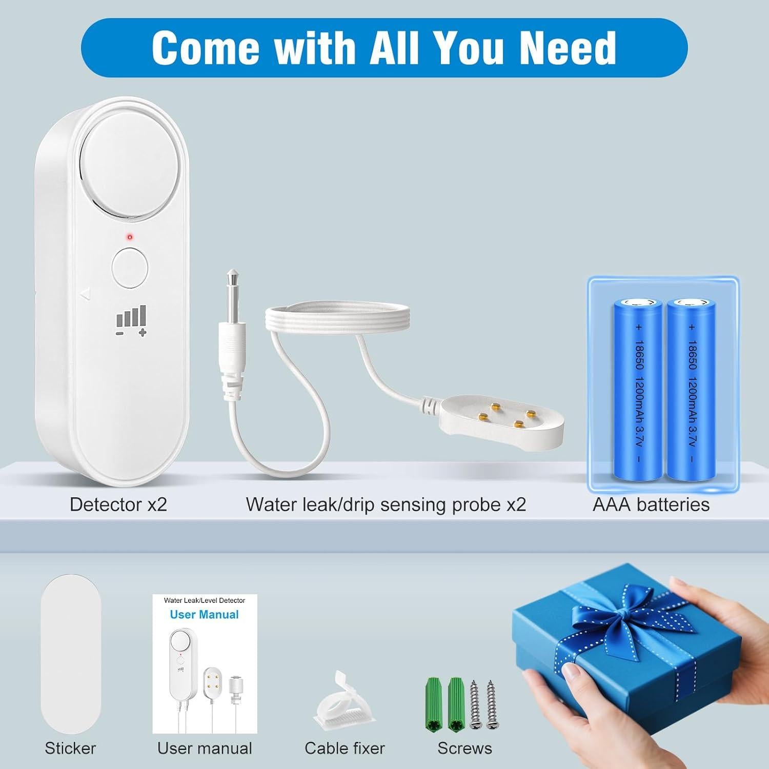 Detector de Fugas de Agua Daytech 2 Paquete 100dB Alarma