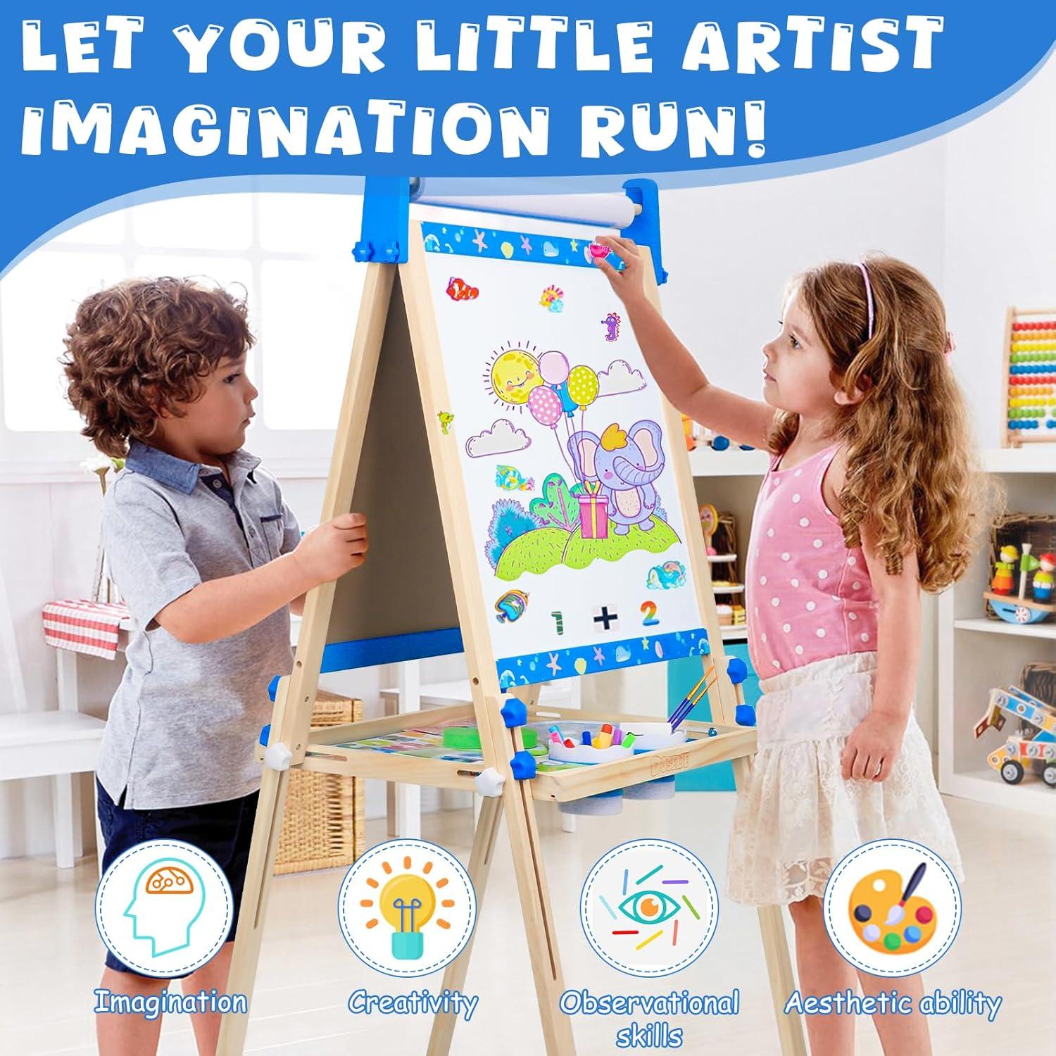 Caballete de Arte Ajustable Doselie para Niños 4-10 Años