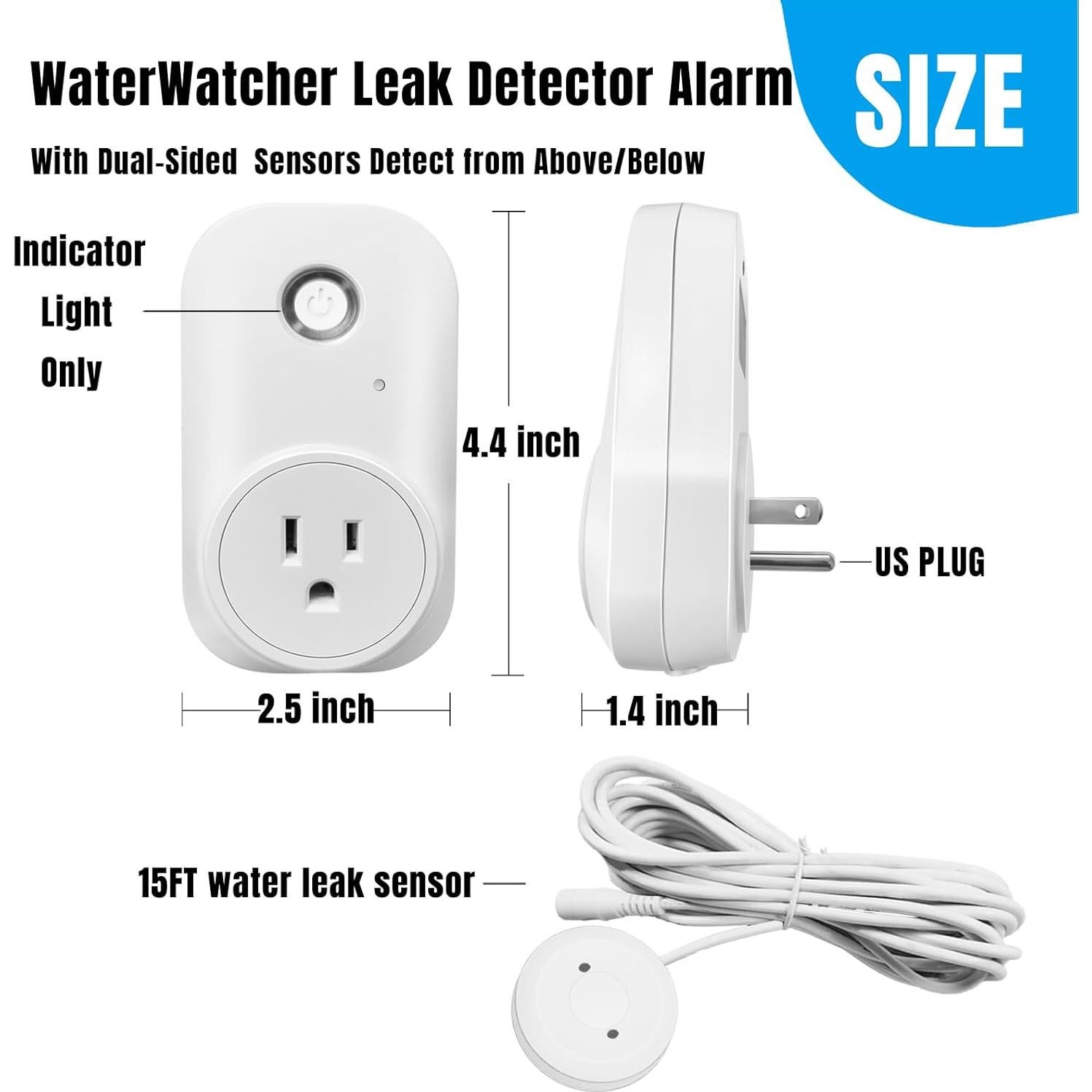 Sensor de Detección de Fugas Brezoo - Alarma de Agua 295g