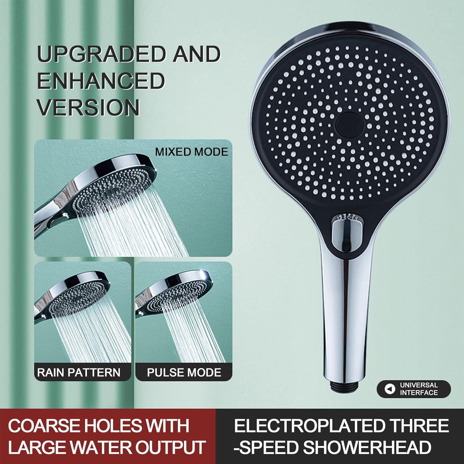 Cabezal de Ducha AUDELN 3 Modos 258 Boquillas 13 cm