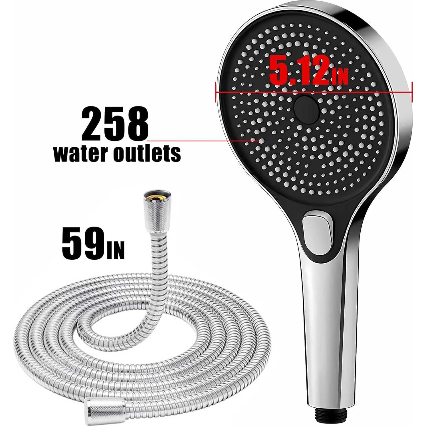 Cabezal de Ducha AUDELN 3 Modos 258 Boquillas 13 cm