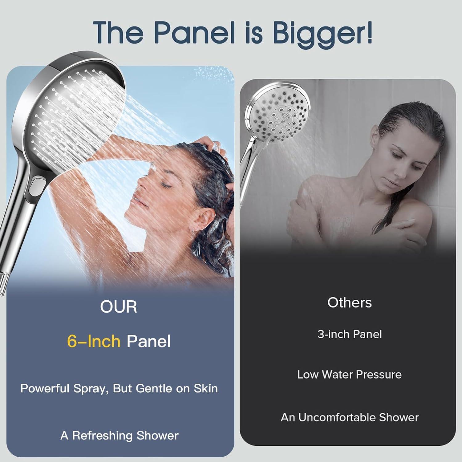 Cabezal de Ducha AUDELN 3 Modos 258 Boquillas 13 cm