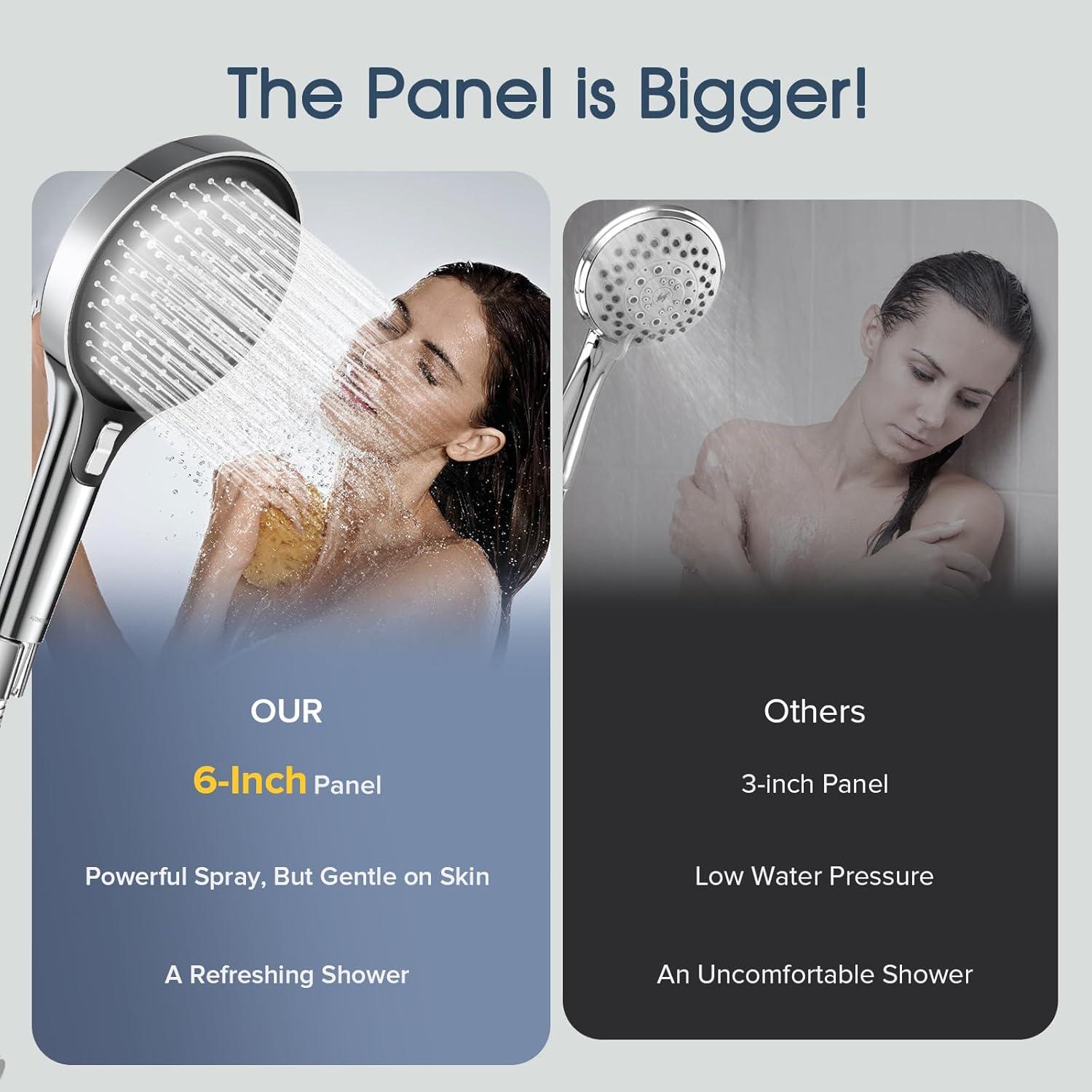 Ducha de Mano ALOHOME 6" Alta Presión con Manguera 200.66 cm