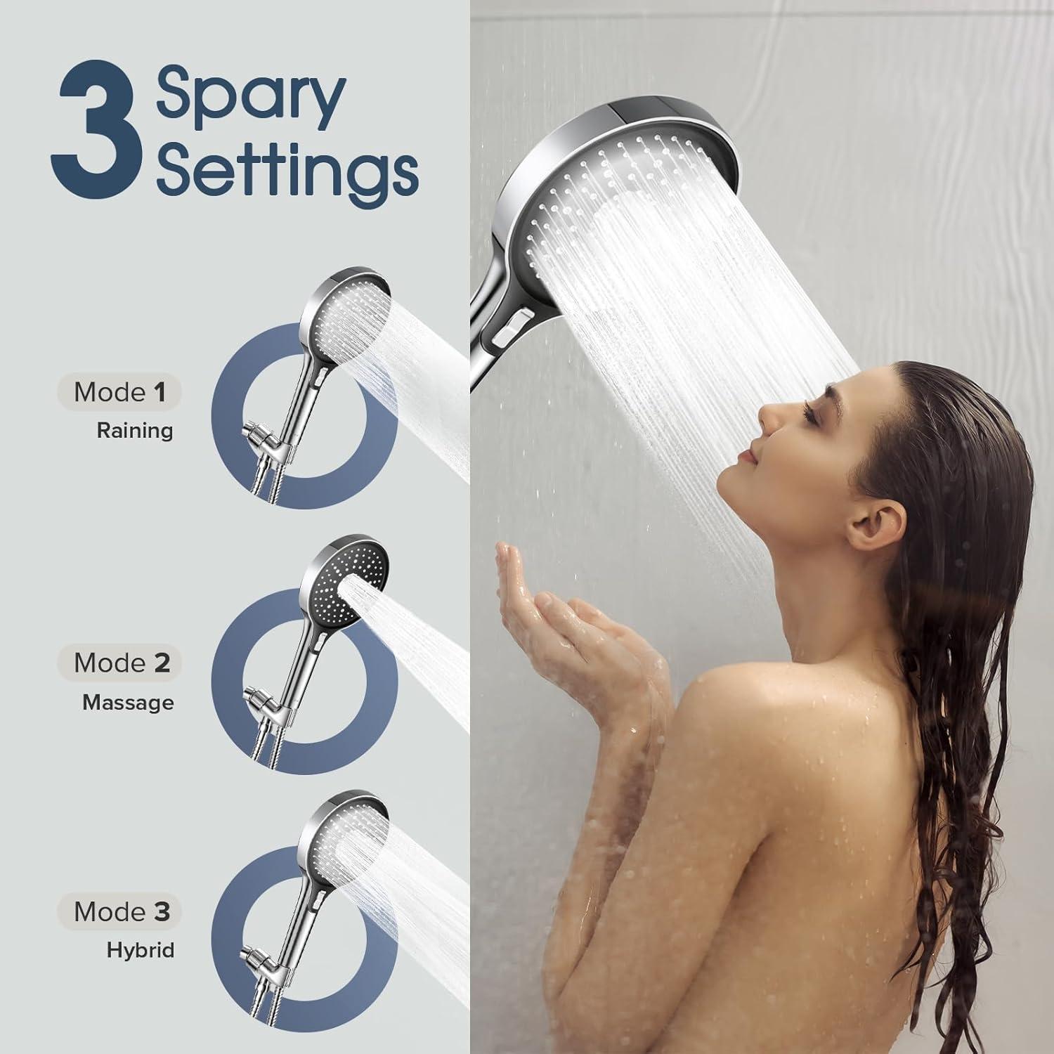 Ducha de Mano ALOHOME 6" Alta Presión con Manguera 200.66 cm