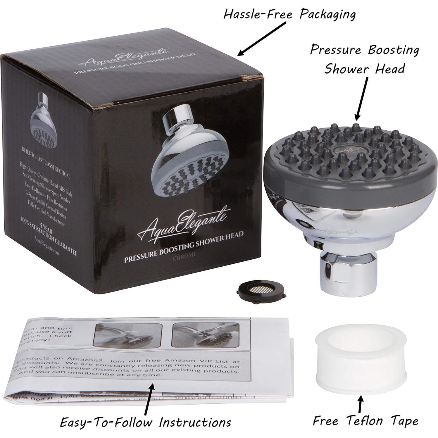 Cabezal de Ducha Aqua Elegante 9.5 LPM Cromo Autolimpiante