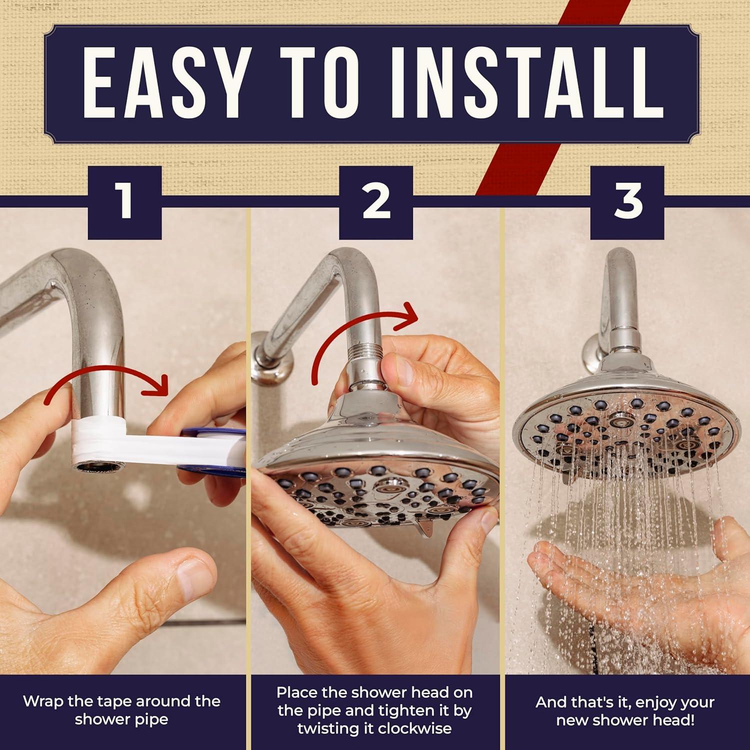 Cabezal de Ducha de Cromo Winthorpe 6 Configuraciones 6.81 LPM