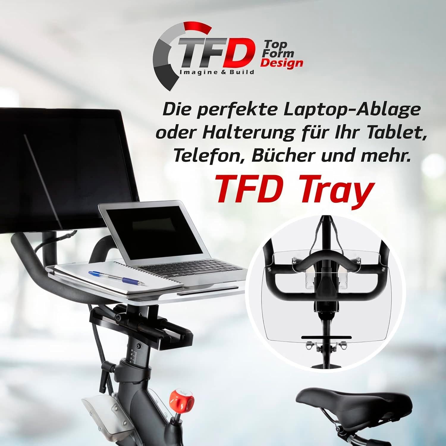 Bandeja Mejorada TFD para Bicicleta Peloton Original - Acrílico