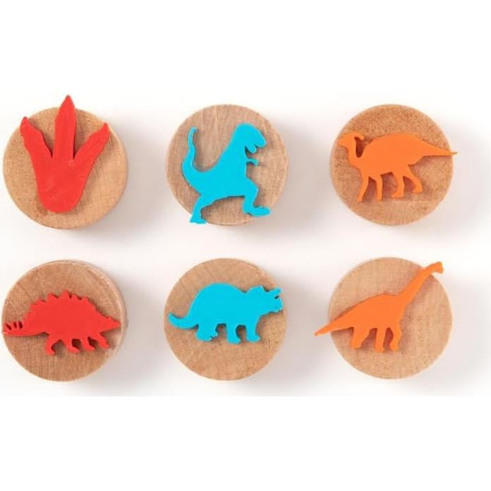 Juego de Sellos de Madera ChildGen Dinosaurios - 6 Piezas