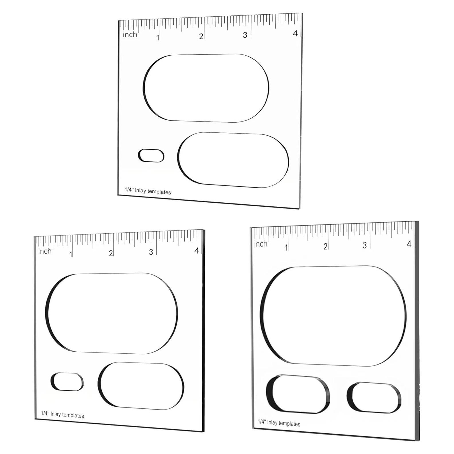Plantillas de Router WIMNISV de Acrílico - Paquete de 3 Ovales