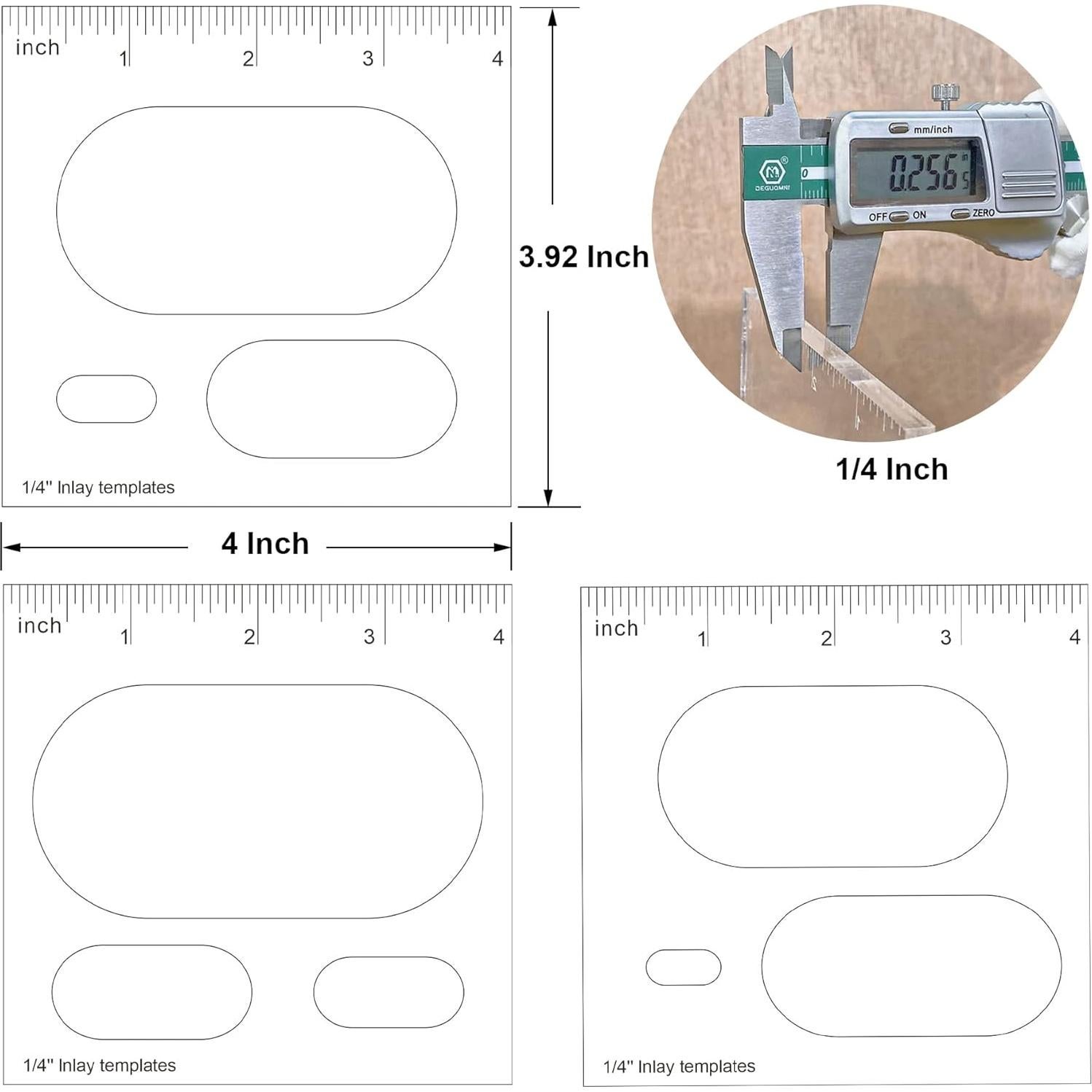 Plantillas de Router WIMNISV de Acrílico - Paquete de 3 Ovales