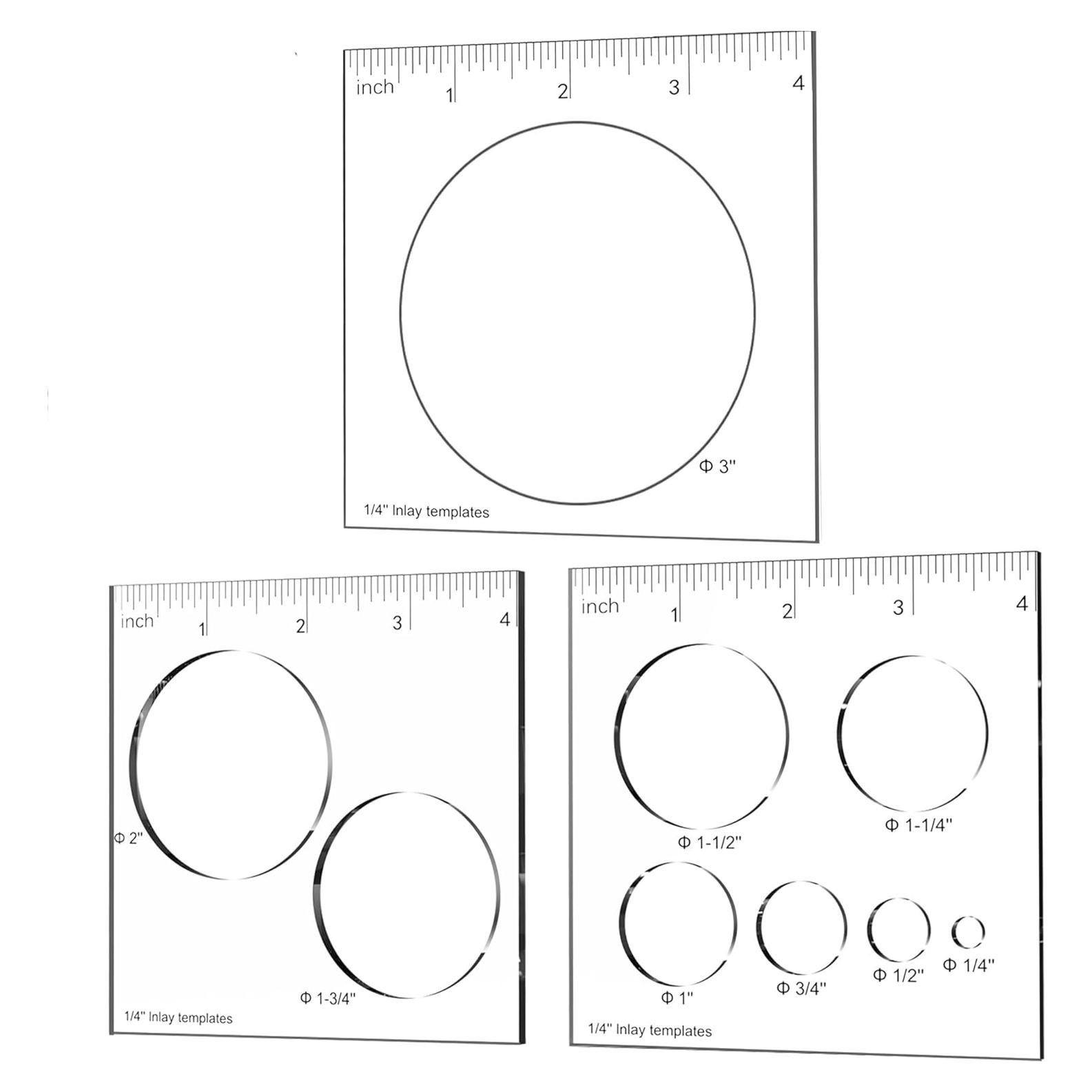 Plantillas de Router inBovoga 3 Piezas para Carpintería 0.635 cm