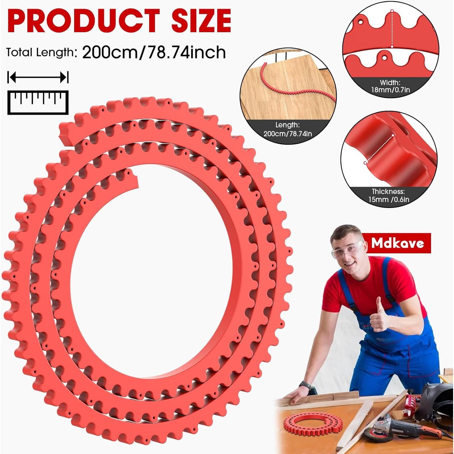 Guía de Bisel Flexible para Router Mdkave 198.12 cm Rojo