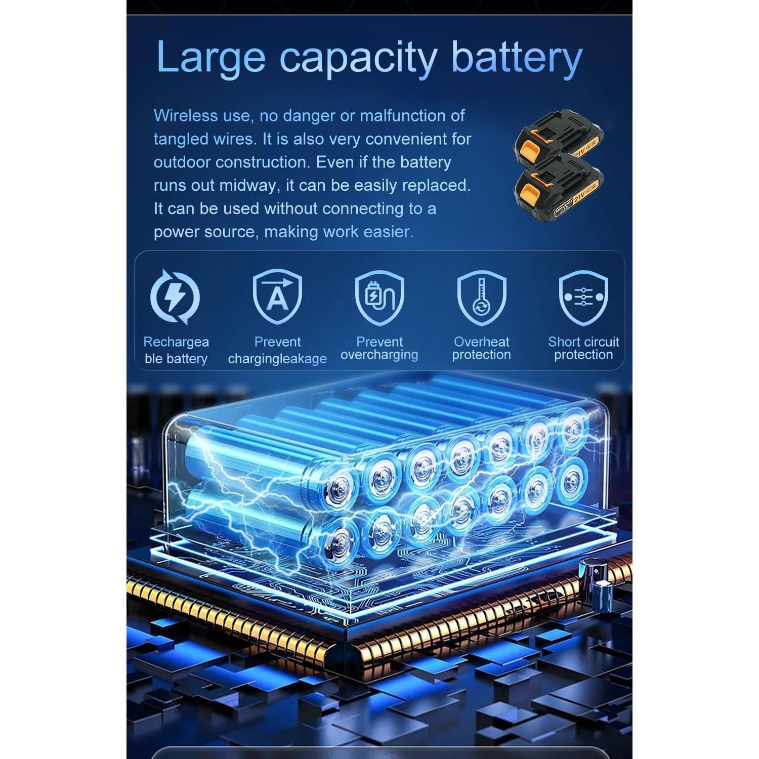 Sierra Recíproca Inalámbrica SKOVENSY 21V con 2 Baterías