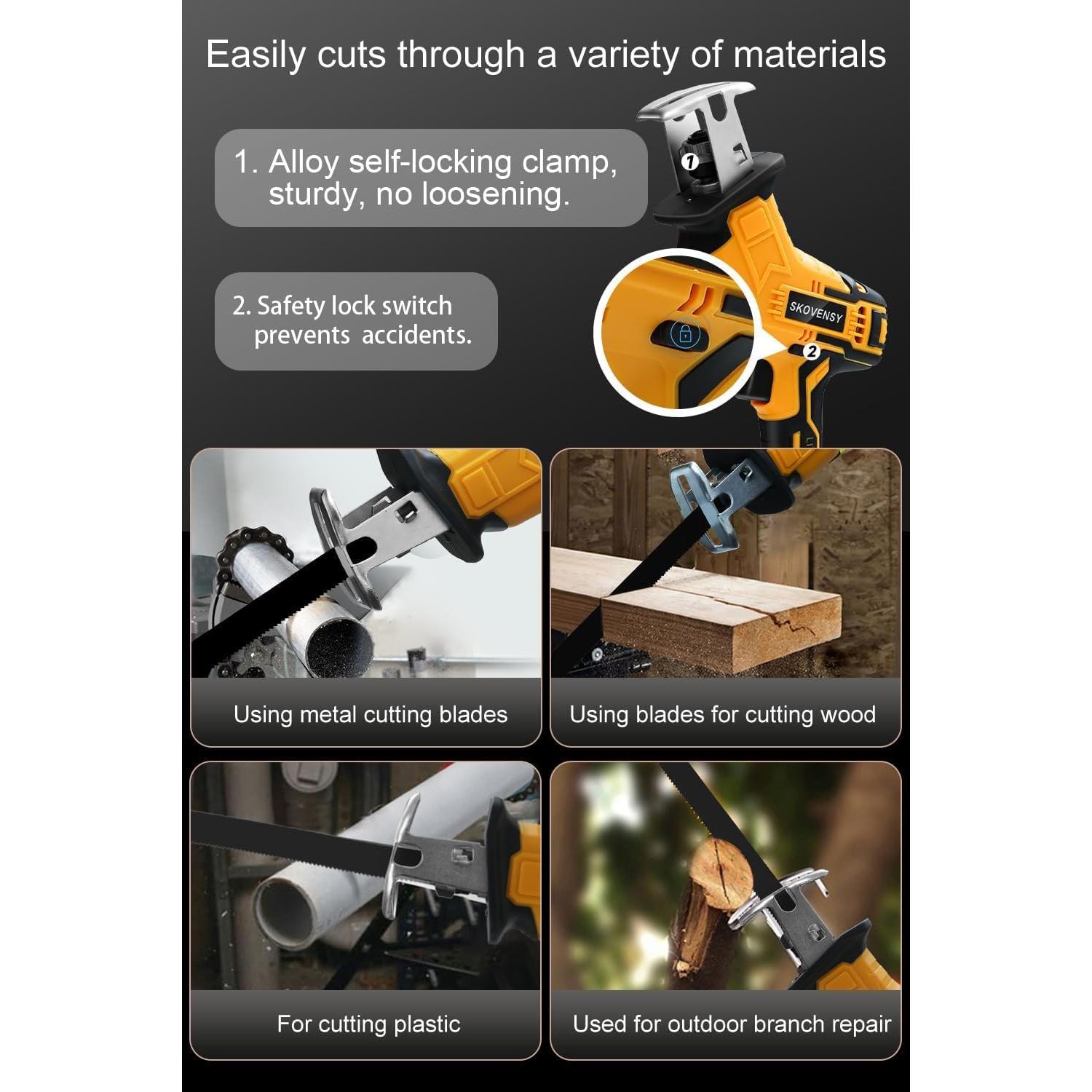 Sierra Recíproca Inalámbrica SKOVENSY 21V con 2 Baterías