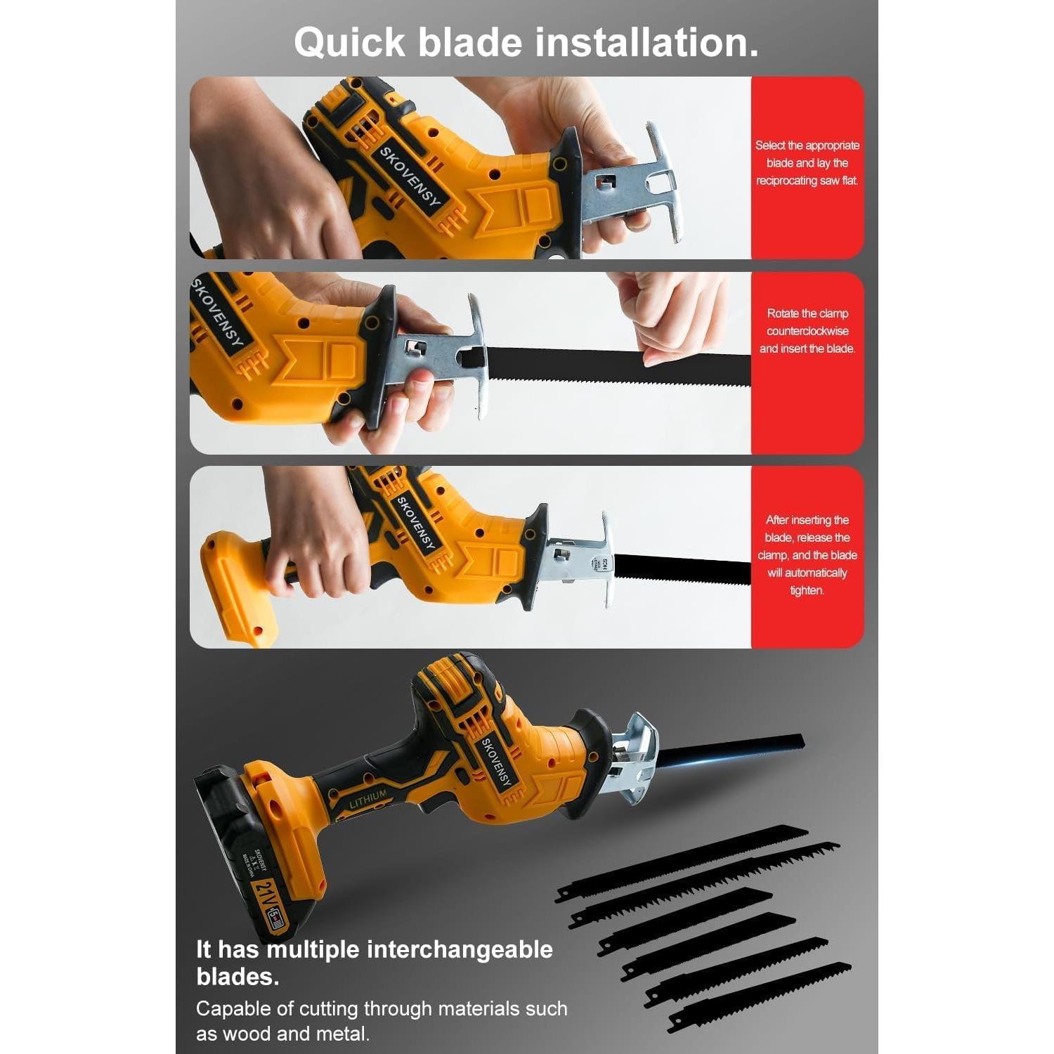 Sierra Recíproca Inalámbrica SKOVENSY 21V con 2 Baterías