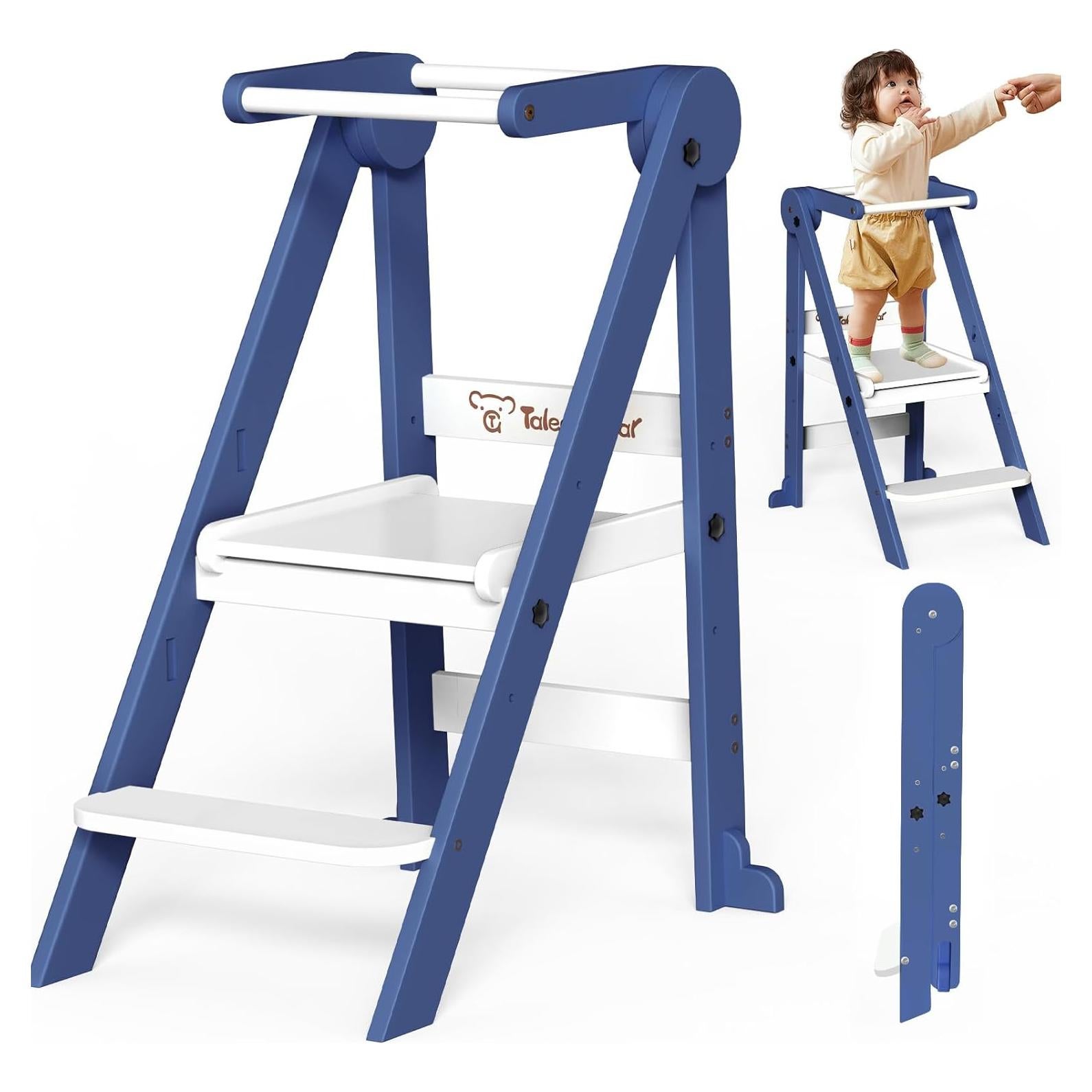 Taburete Plegable para Niños Doerpuz - Torre de Aprendizaje Ajustable