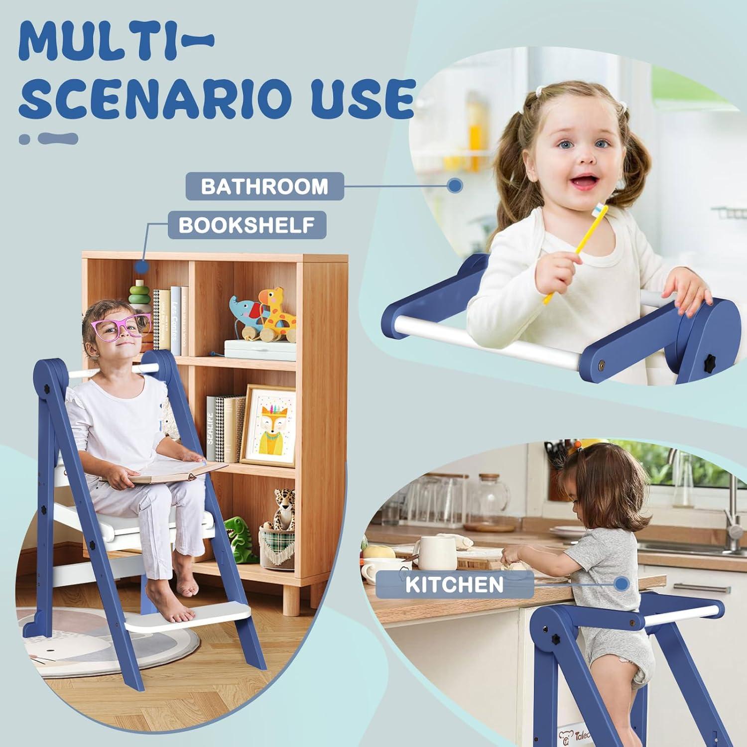 Taburete Plegable para Niños Doerpuz - Torre de Aprendizaje Ajustable